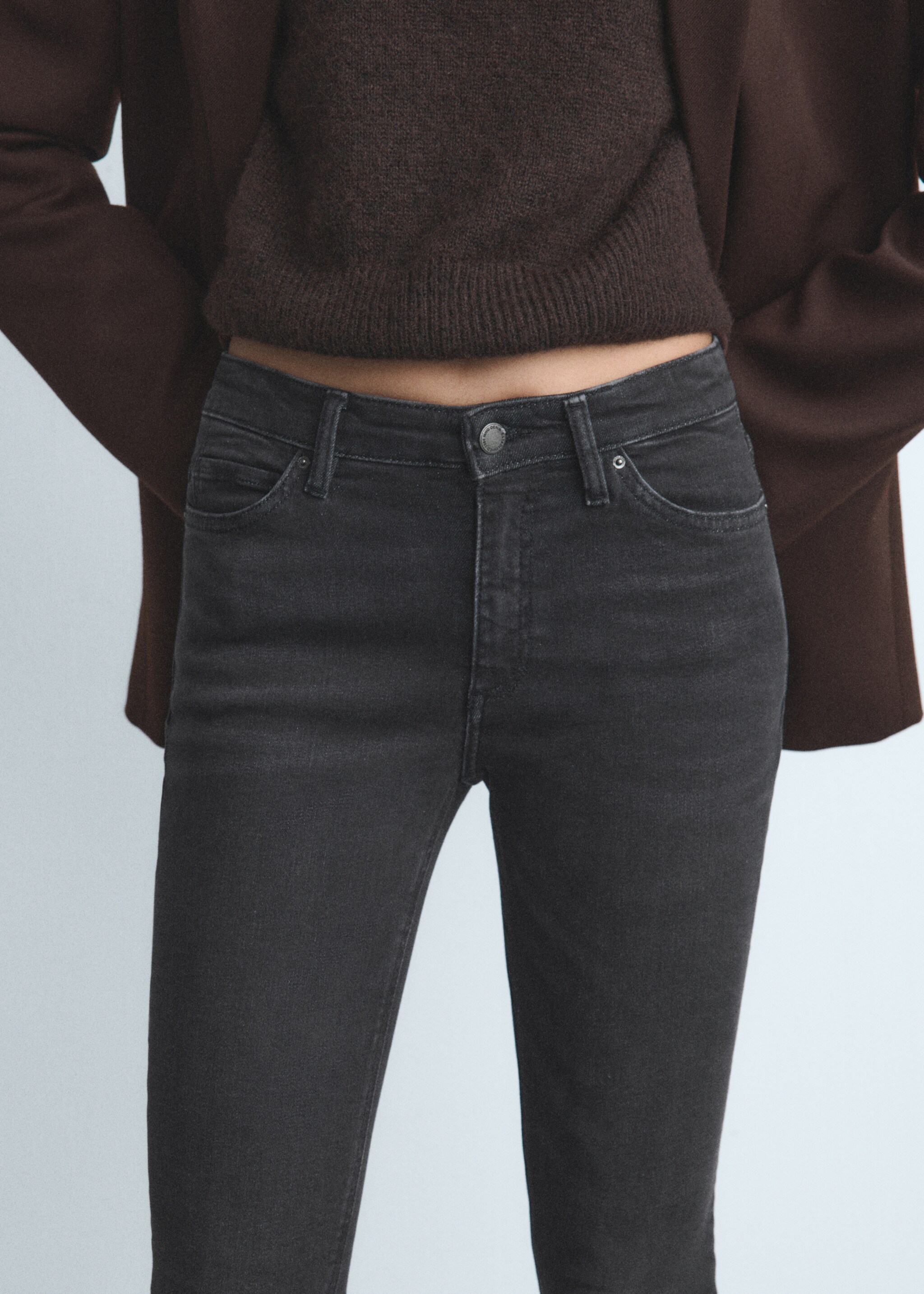 Orta belli skinny jean pantolon - Ürün detayı 1, Gri. Ref: 17027766-00.