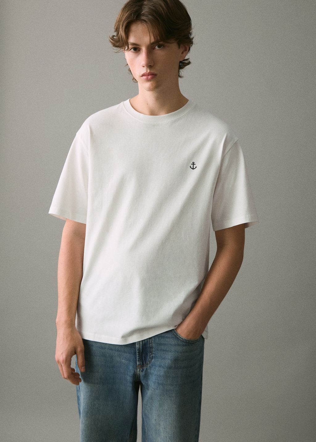 Embroidered cotton T-shirt