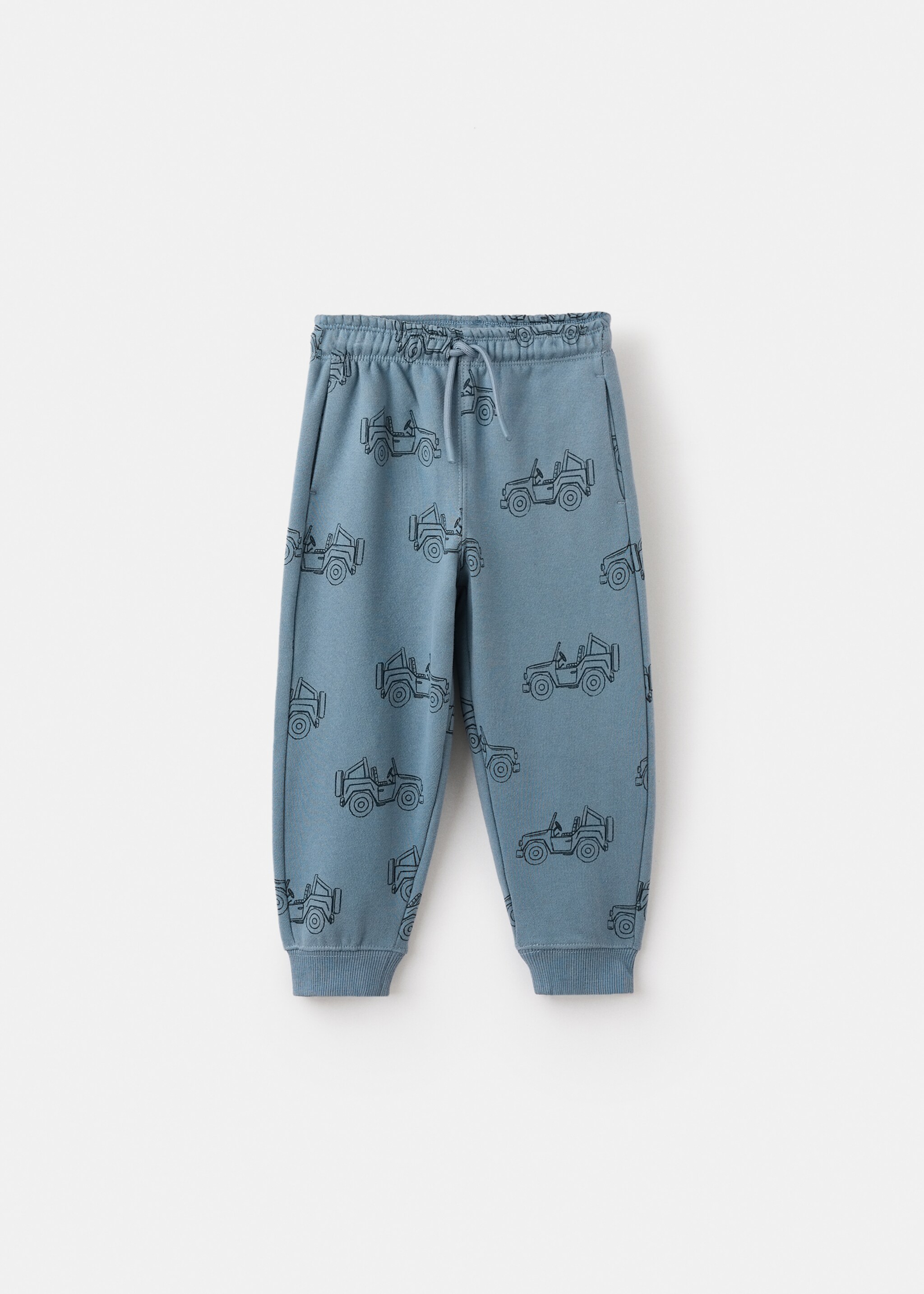 Printed cotton joggers - Article without model, Blue. Ref: 17027780-00.
