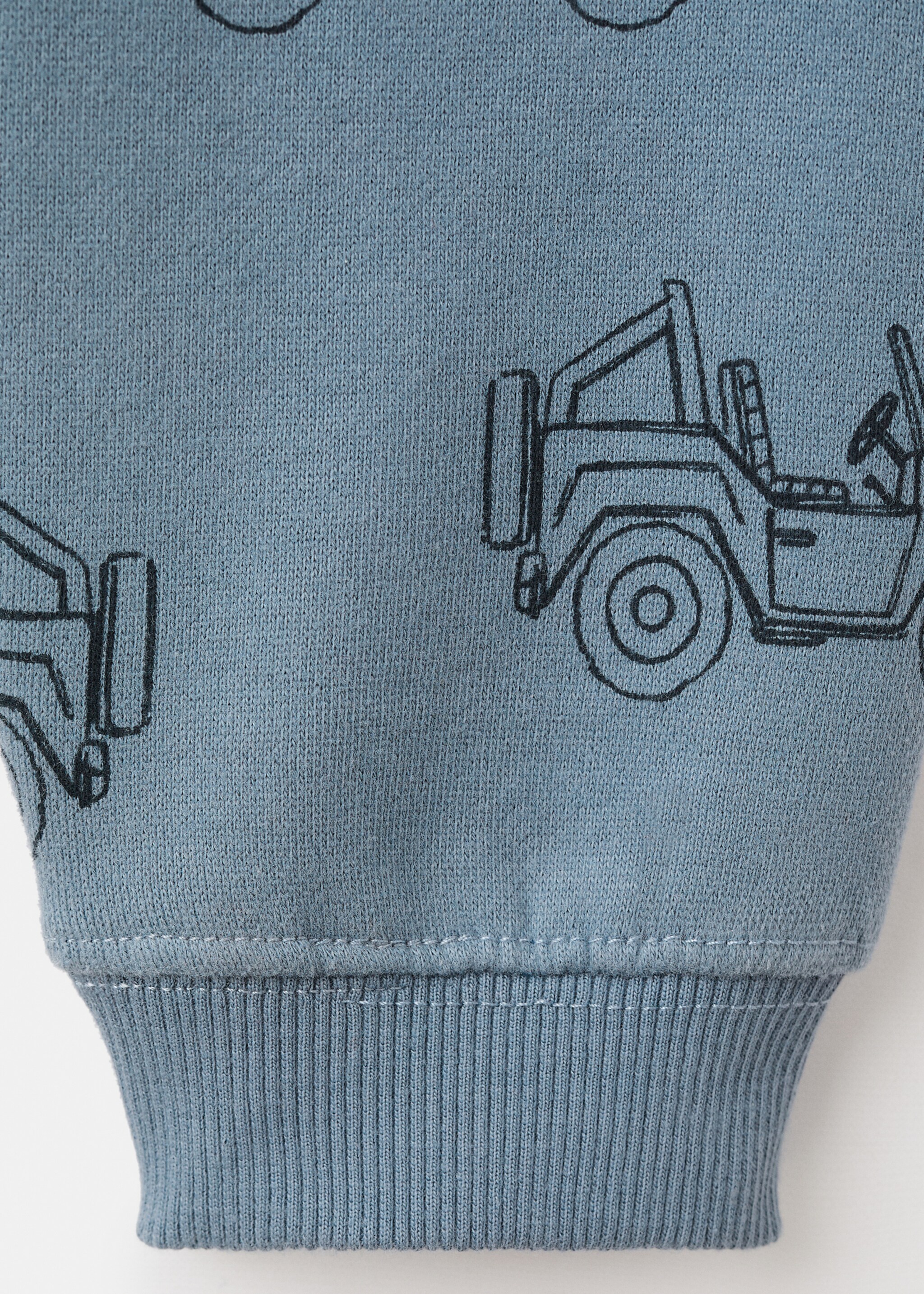 Printed cotton joggers - Details of the article 0, Blue. Ref: 17027780-00.