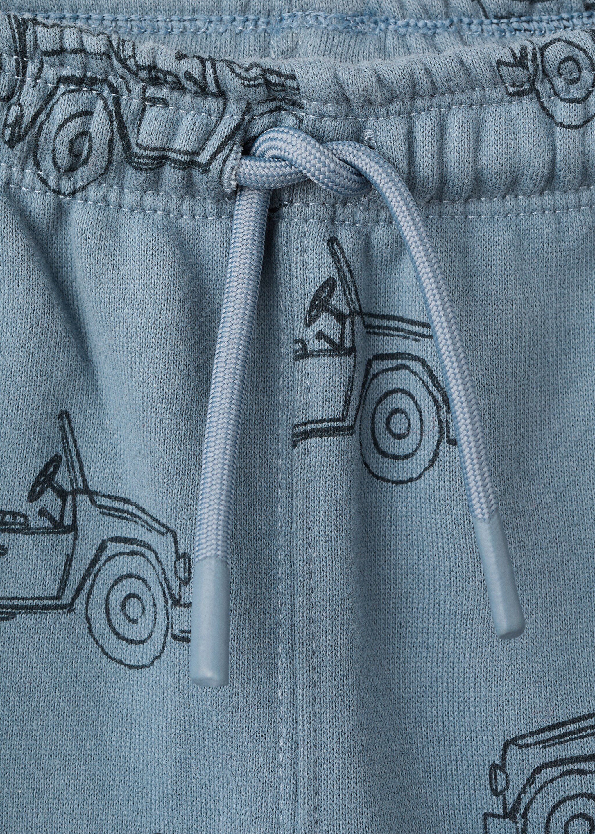Printed cotton joggers - Details of the article 8, Blue. Ref: 17027780-00.