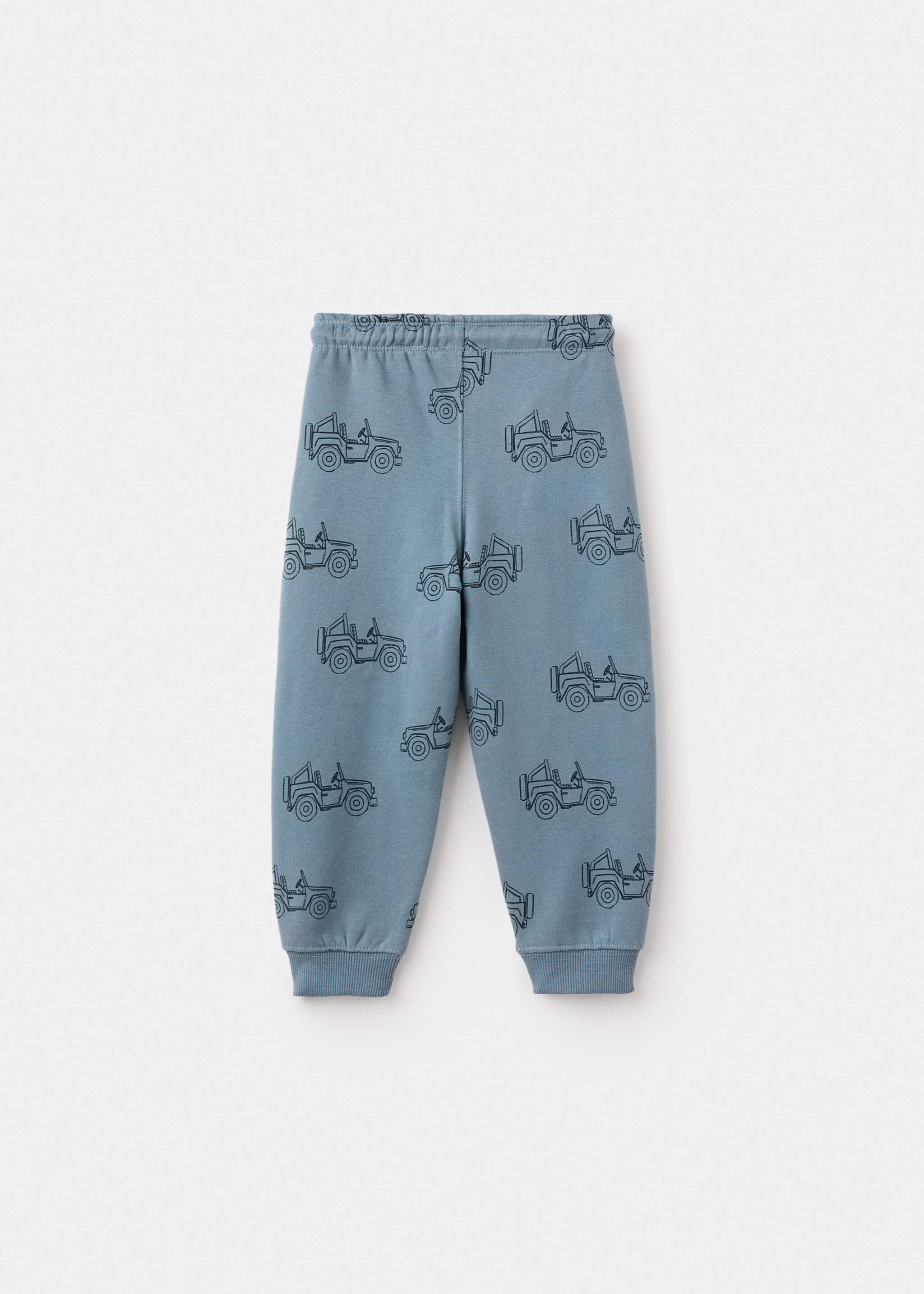 Printed cotton joggers - Reverse of the article, Blue. Ref: 17027780-00.