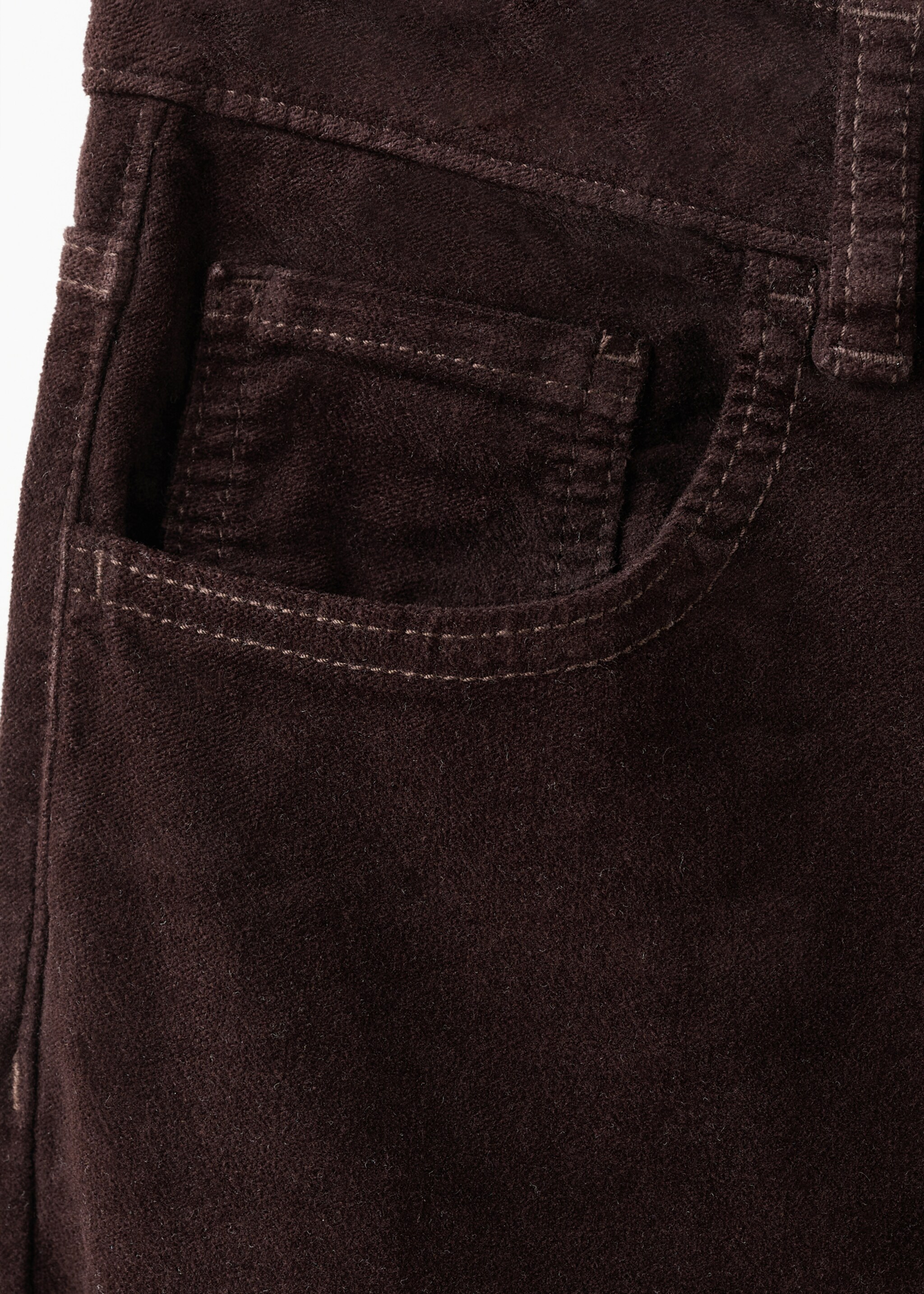 Jeans flare terciopelo - Detalle del artículo 0, Chocolate. Ref: 17027782-00.