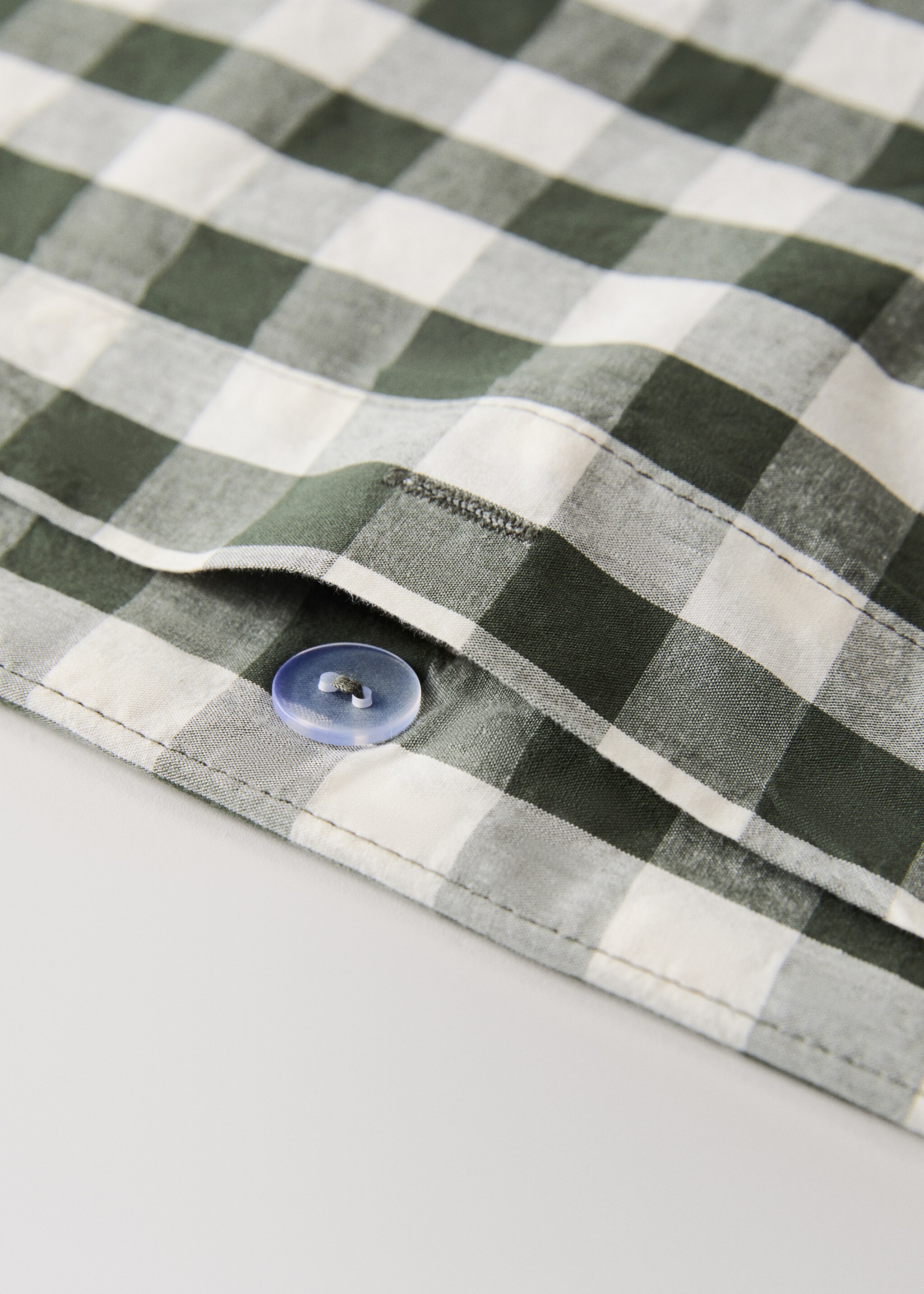 Yarn-dyed cotton check duvet cover for 90cm bed - Details of the article 1, Dark Green. Ref: 17027788-00.