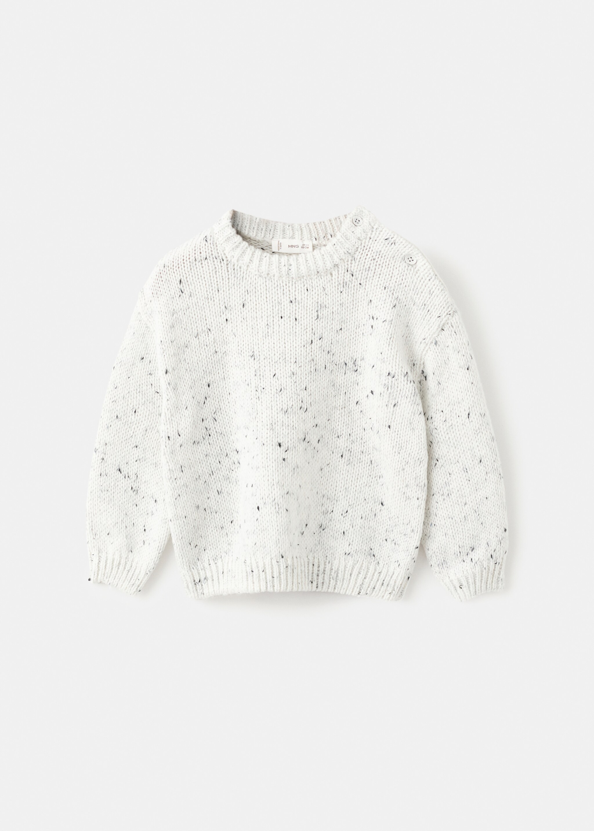Buttoned flecked sweater - Article without model, White. Ref: 17027790-00.