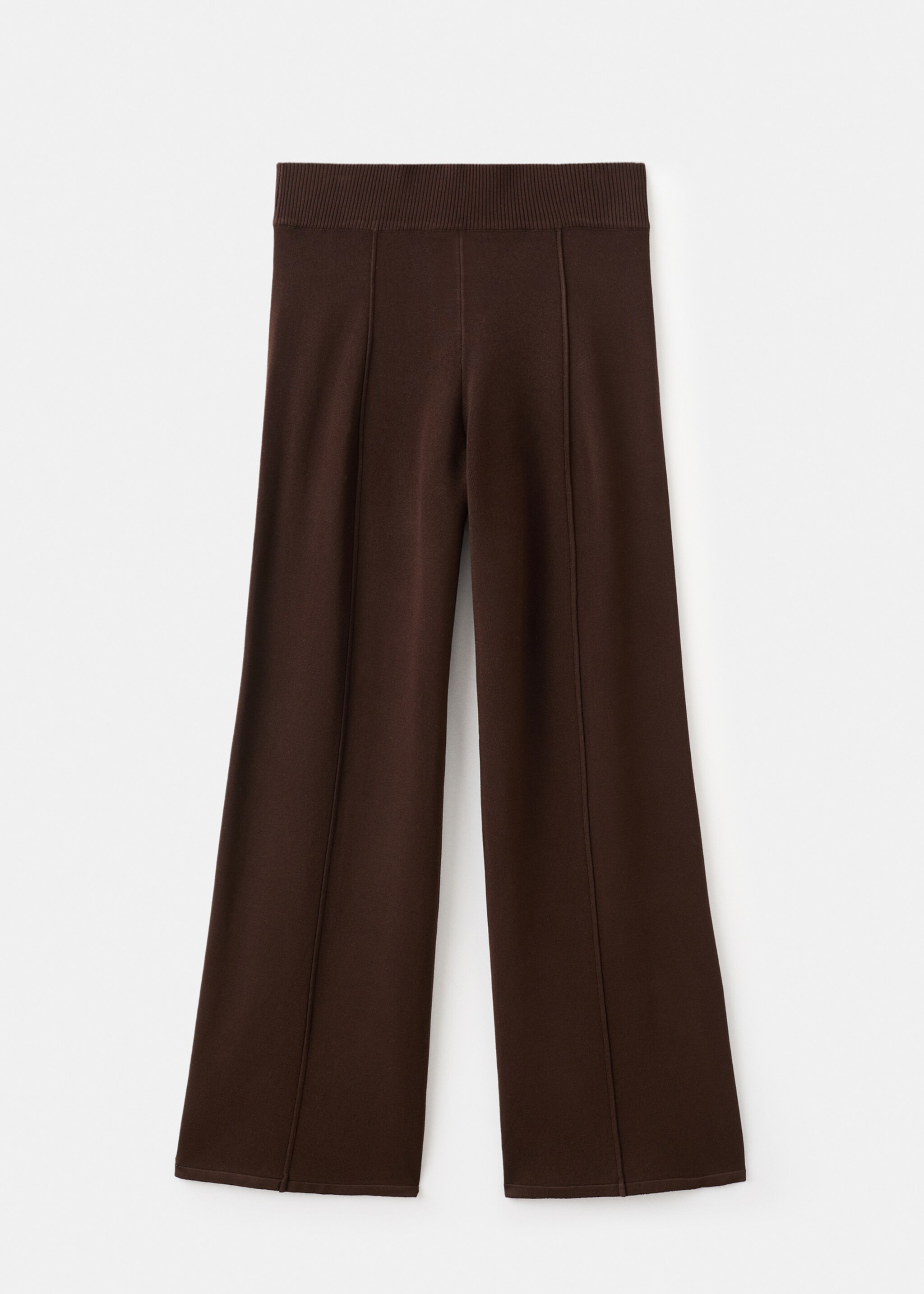 Pantalon en tricot avec coutures - Article sans modèle, Chocolat. Ref: 17027792-00.