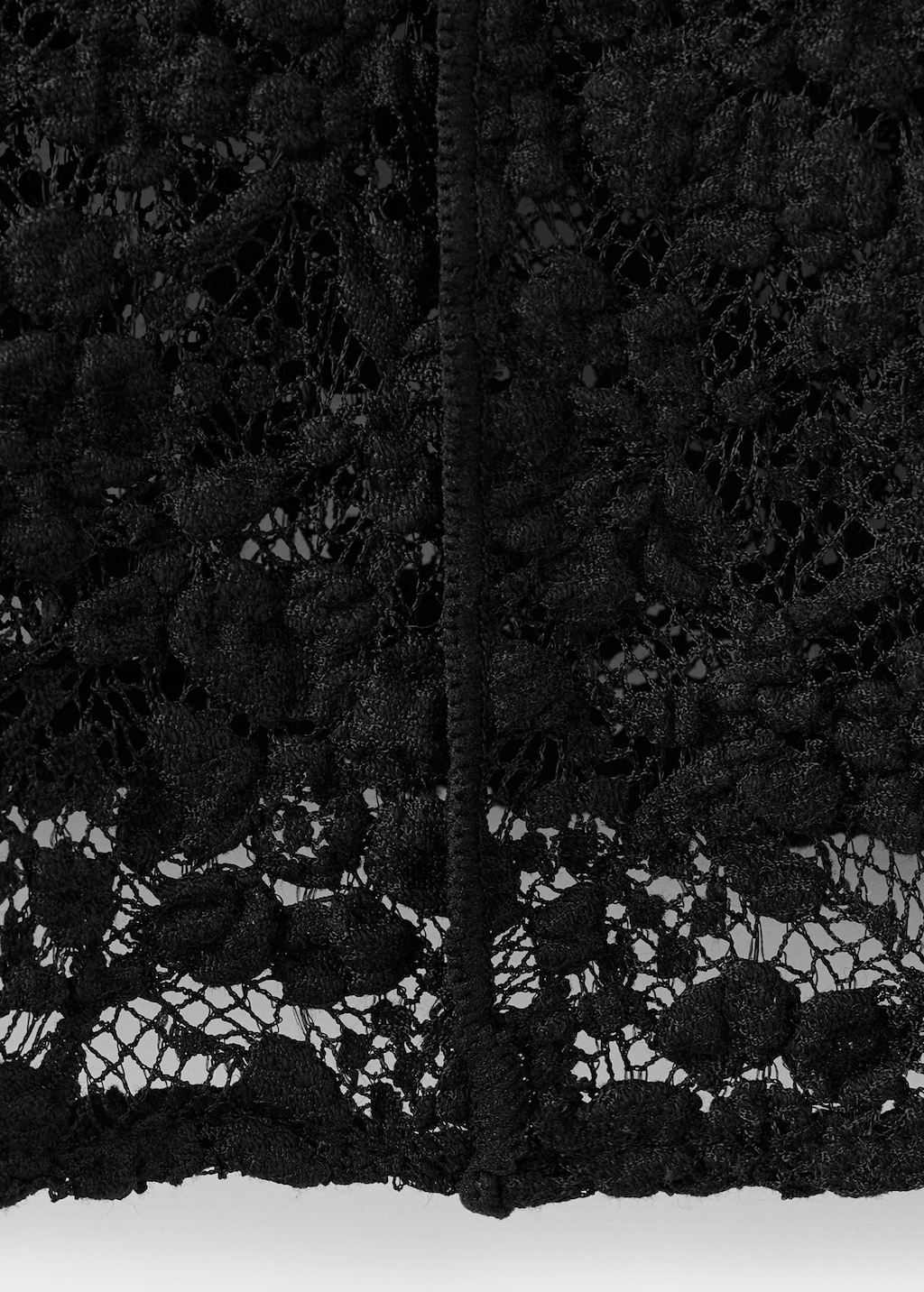 Lace top with perkins collar