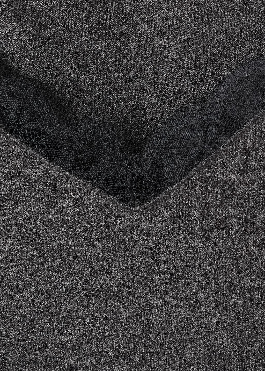 Lace-trimmed scoop-neck top