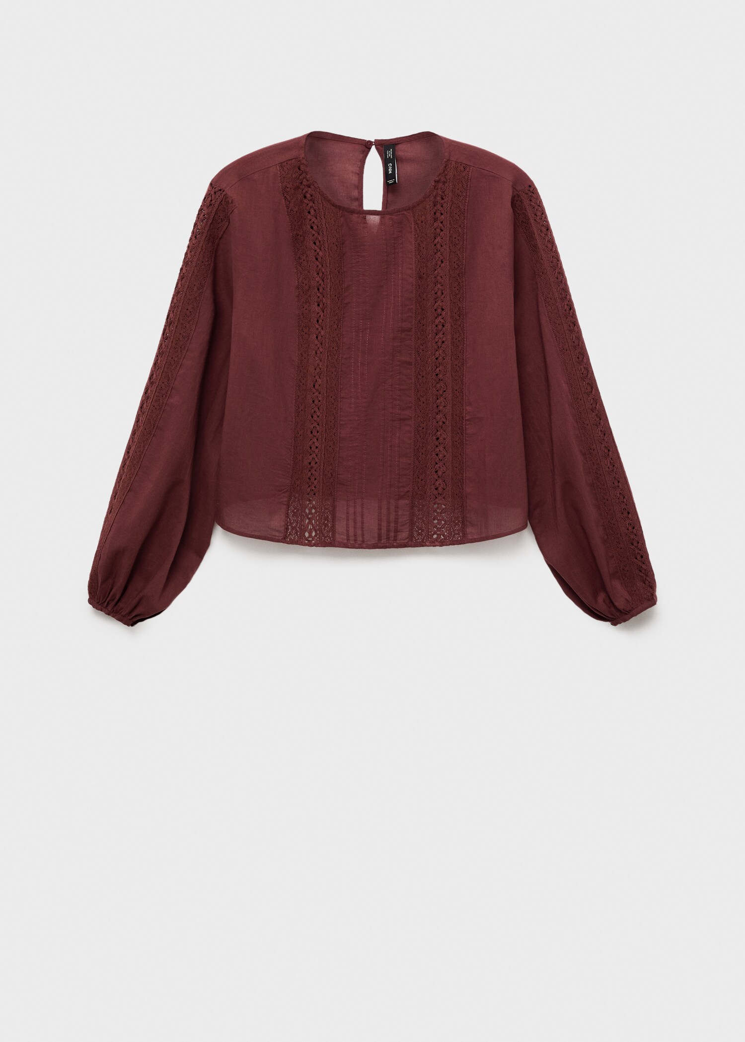 Embroidered puff-sleeve blouse - Article without model