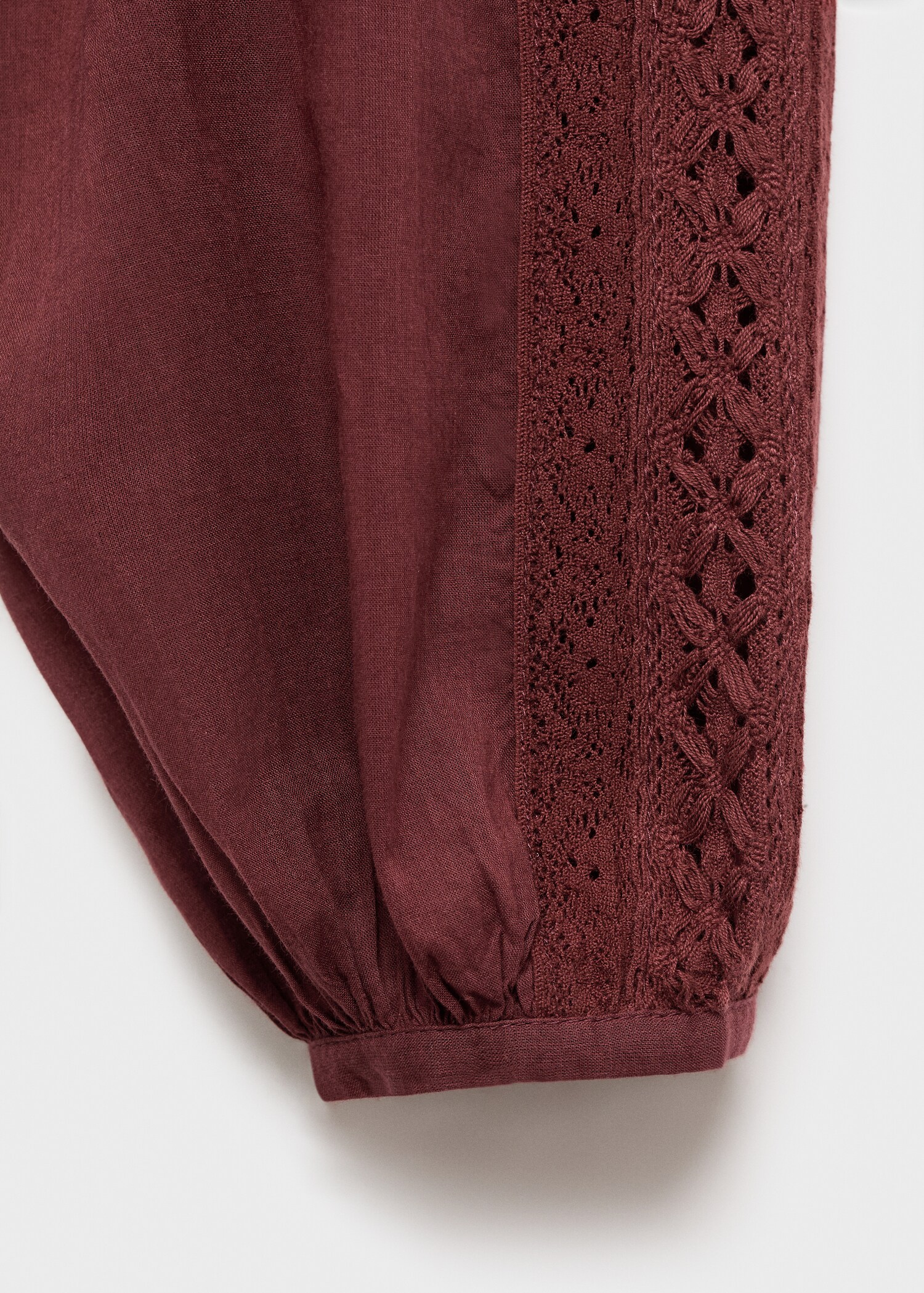 Embroidered puff-sleeve blouse - Details of the article 0