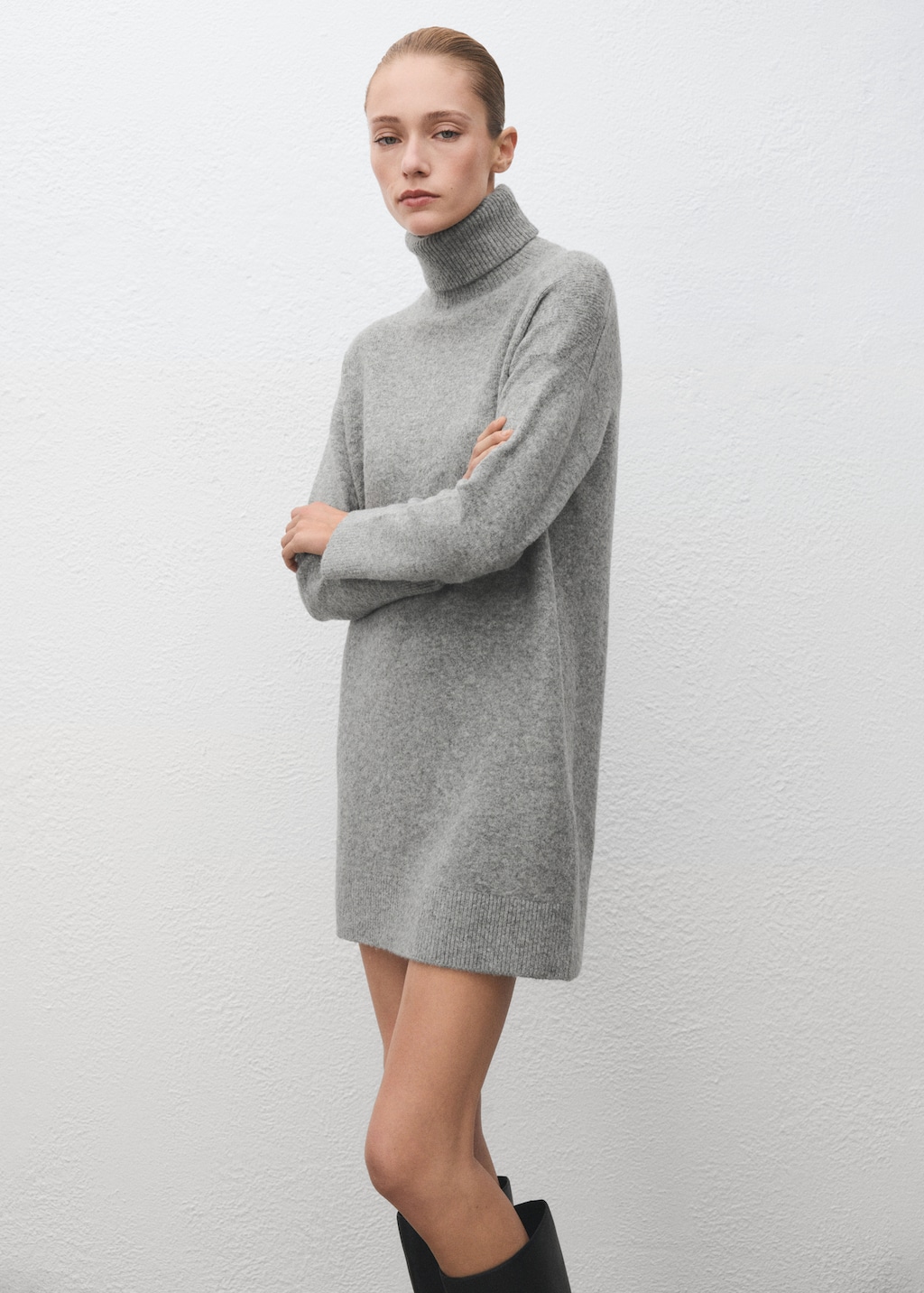 Mango Knitted turtleneck dress