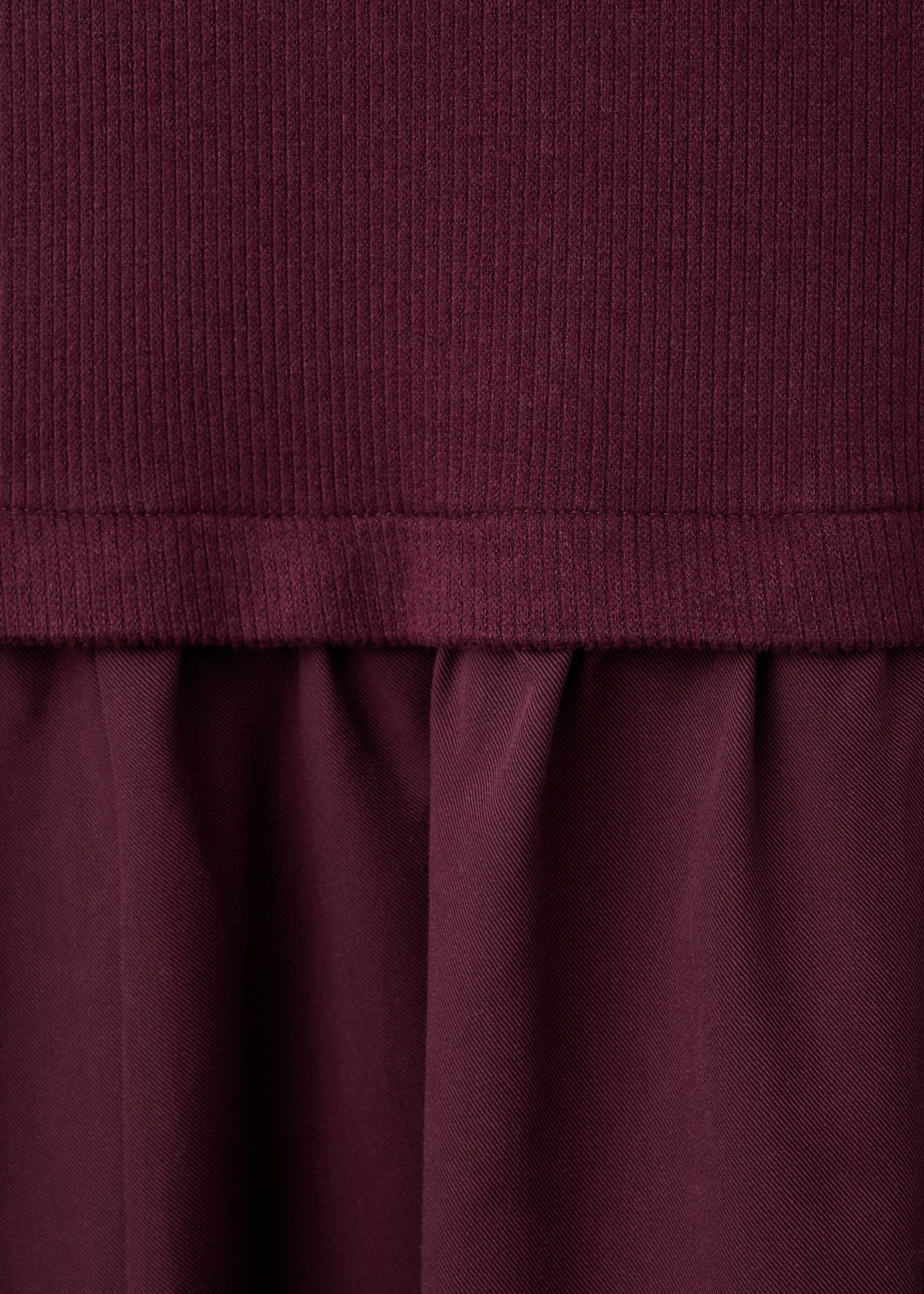 Dress with combined funnel neck - Details of the article 0, Burgundy. Ref: 17027810-00.