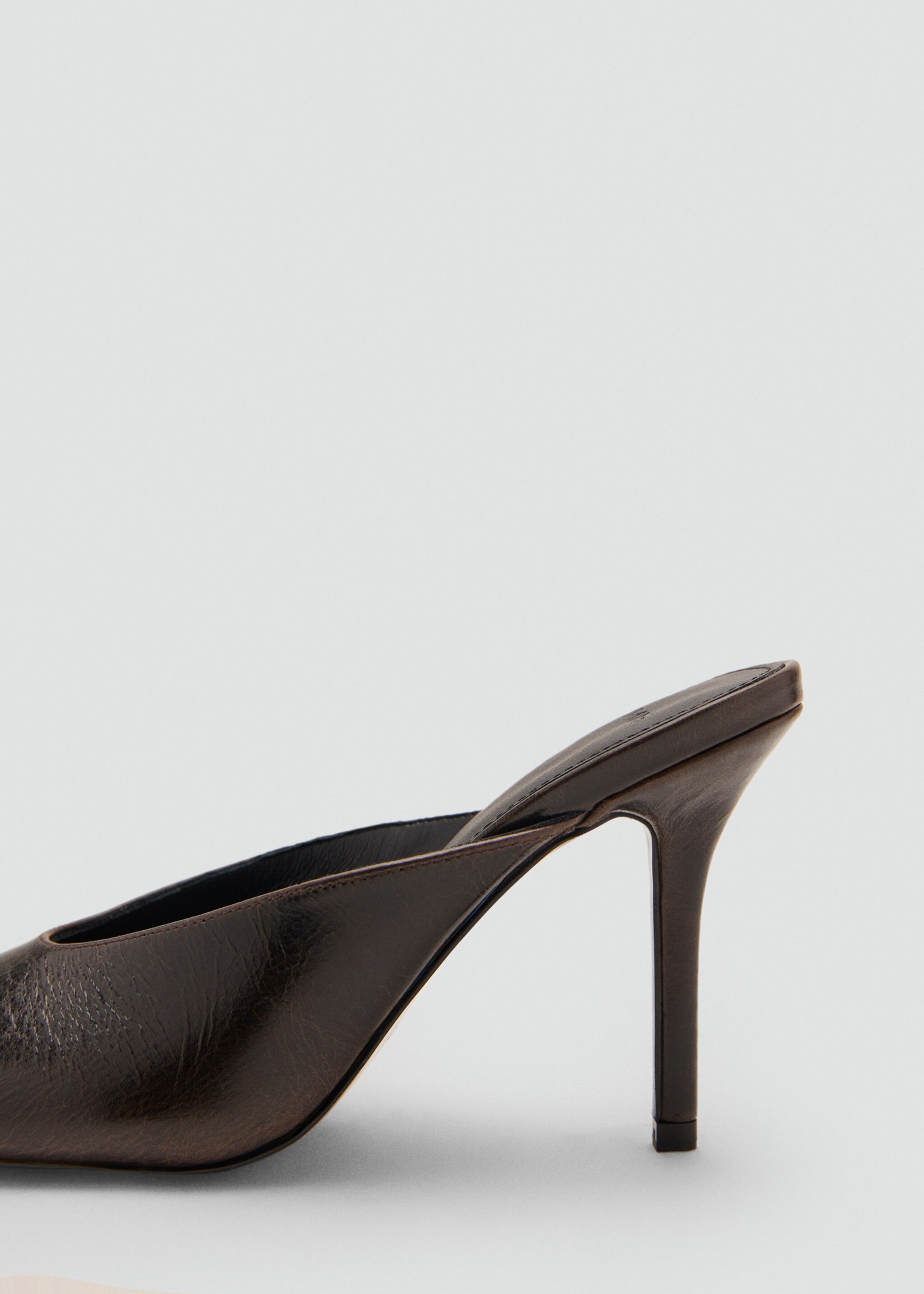 Open-toe leather shoes - Details of the article 2, Chocolate. Ref: 17027812-00.