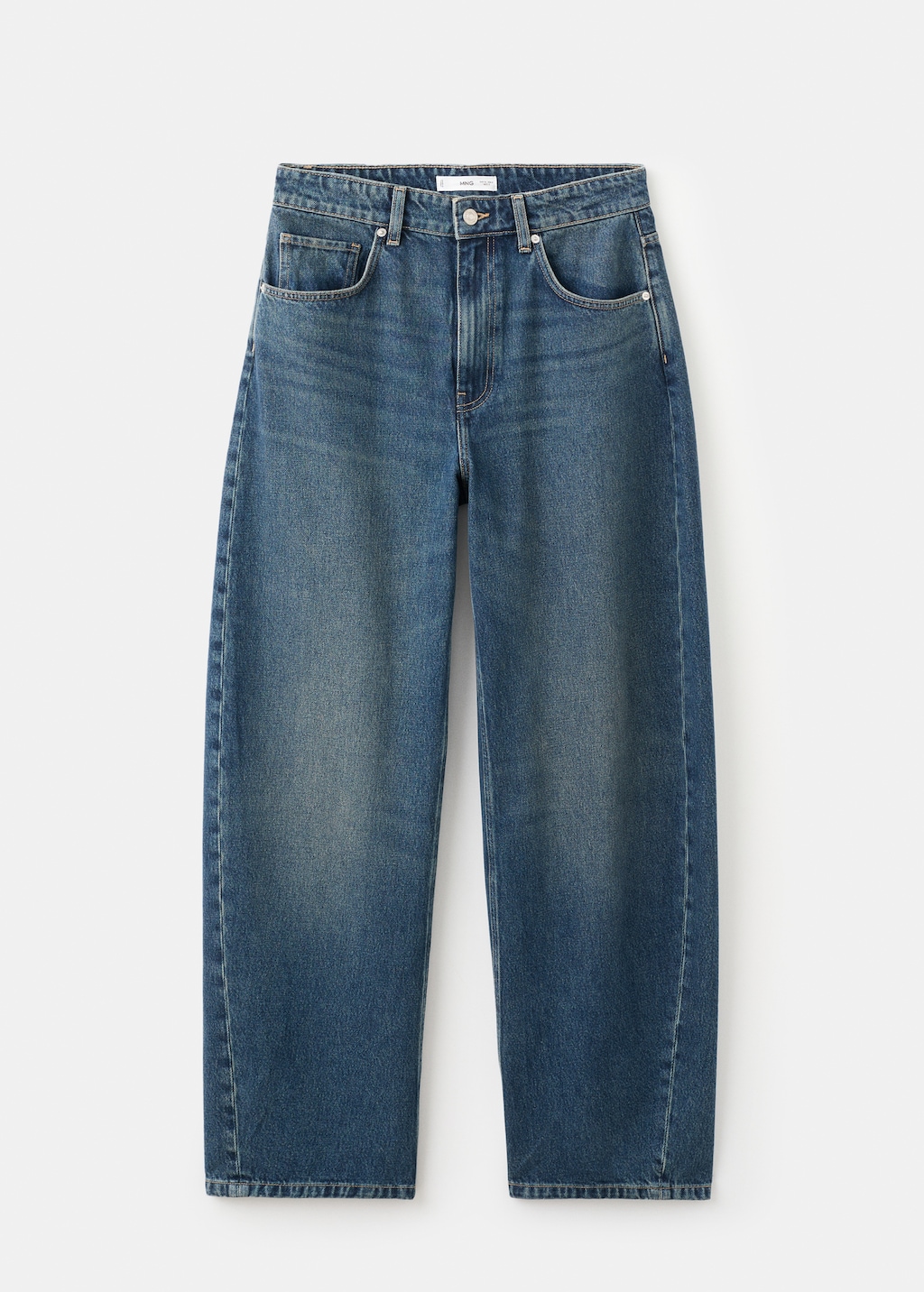 Mid-rise barrel jeans