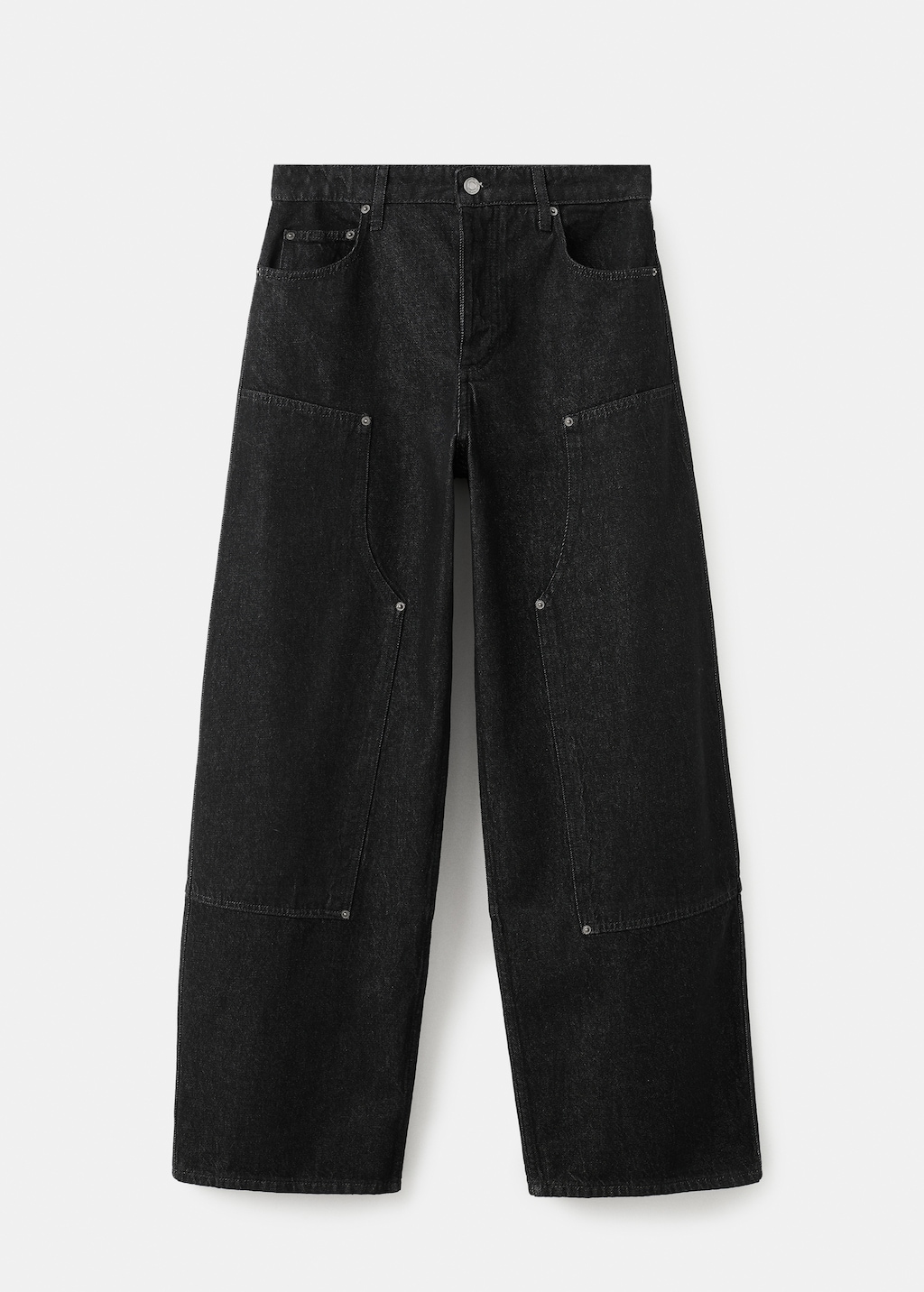 Barrel jeans with patches