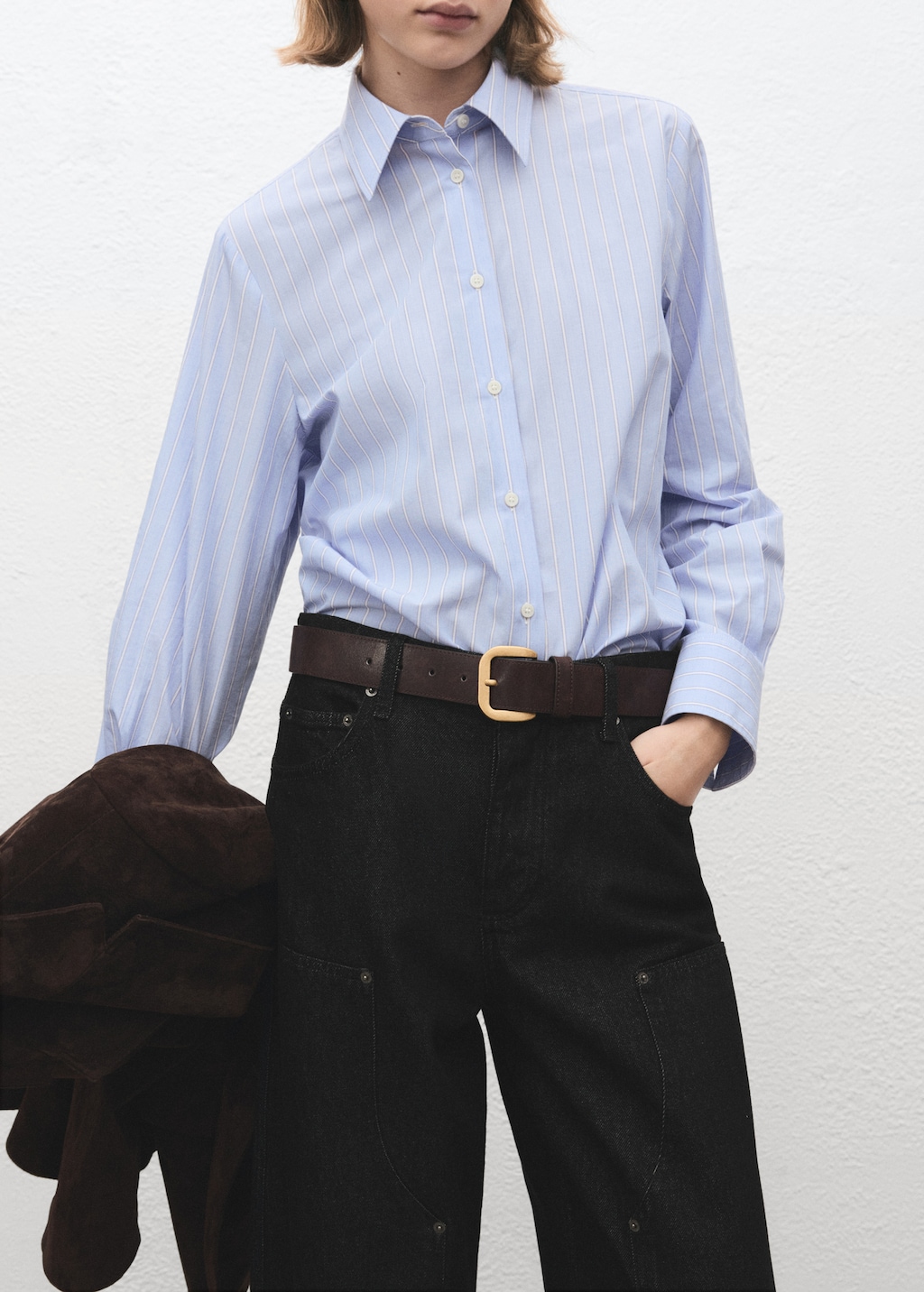 Barrel jeans with patches