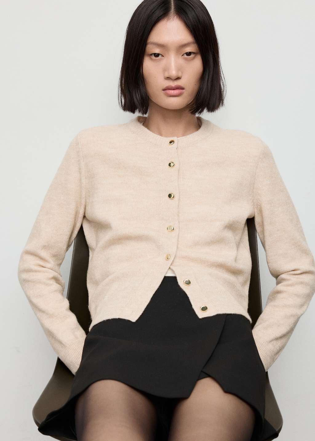 Knitted button cardigan