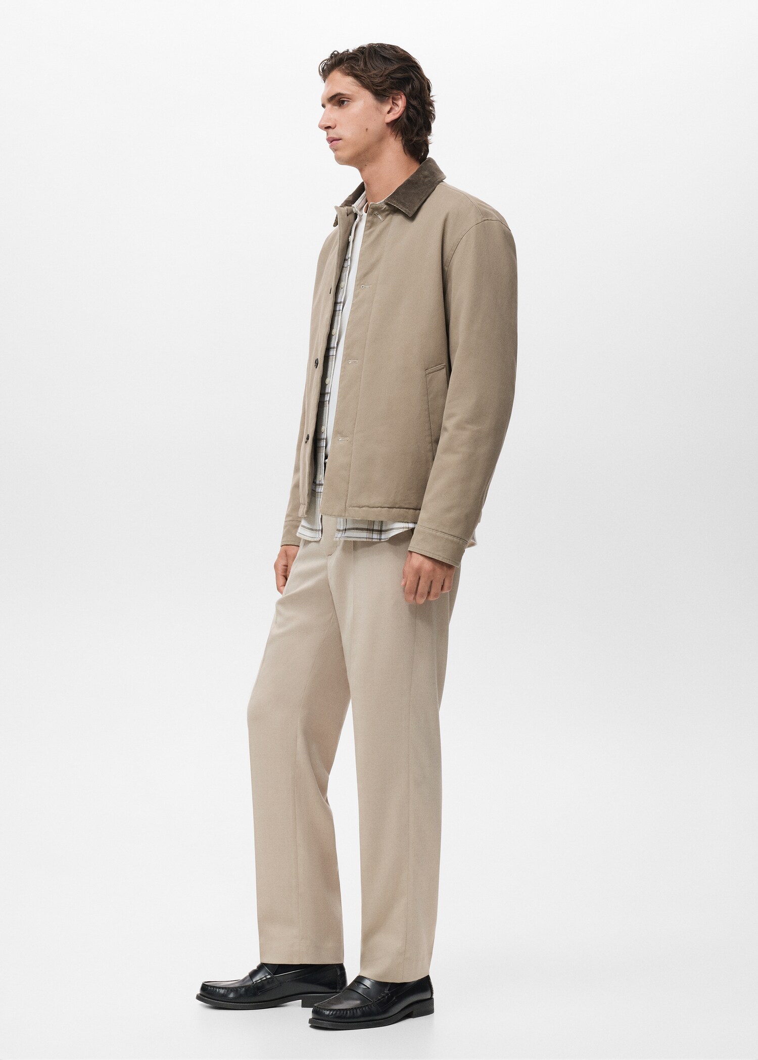 Quilted jacket with corduroy collar - Détail de l'article 2