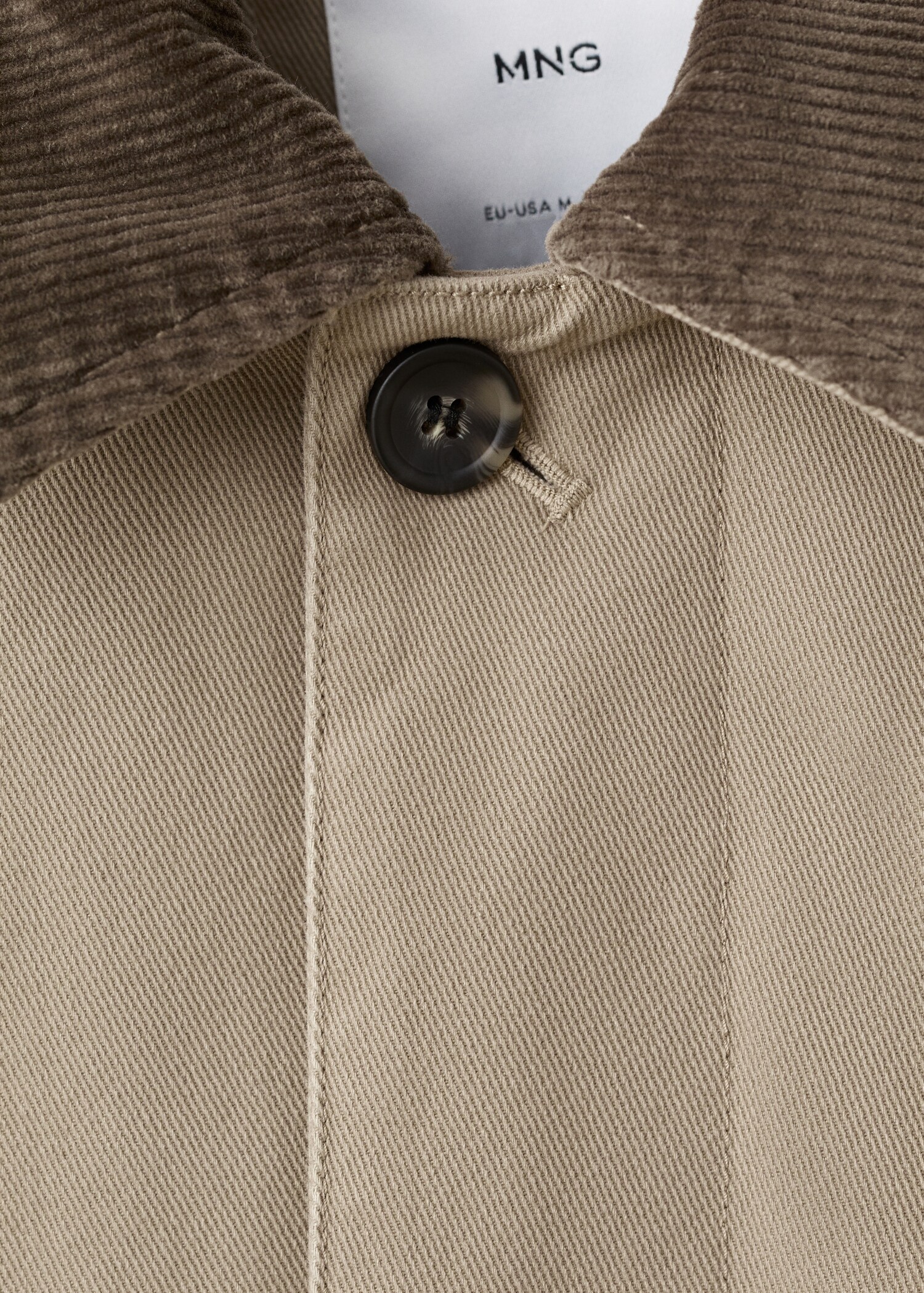 Quilted jacket with corduroy collar - Détail de l'article 8