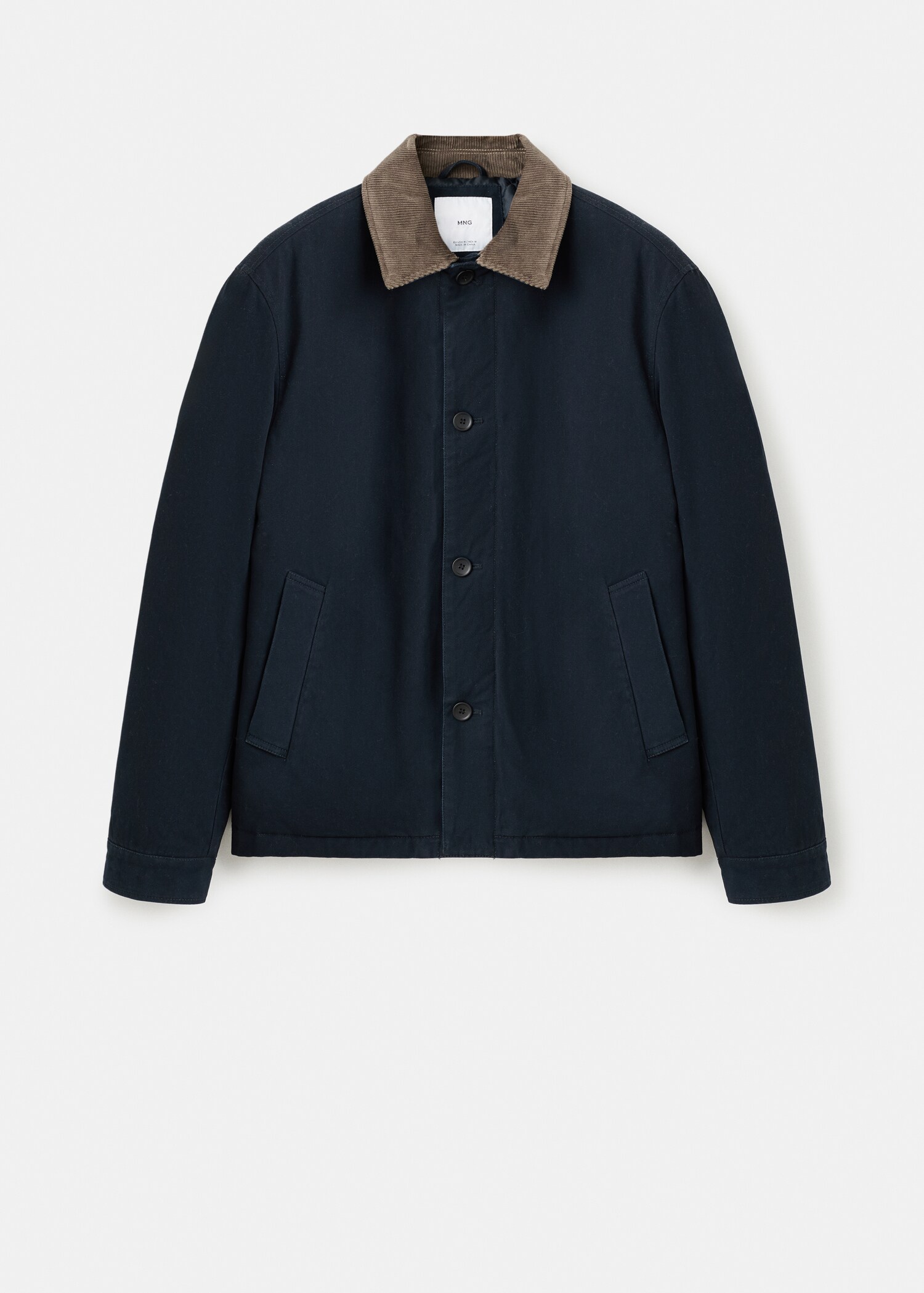 Quilted jacket with corduroy collar - Article sans modèle