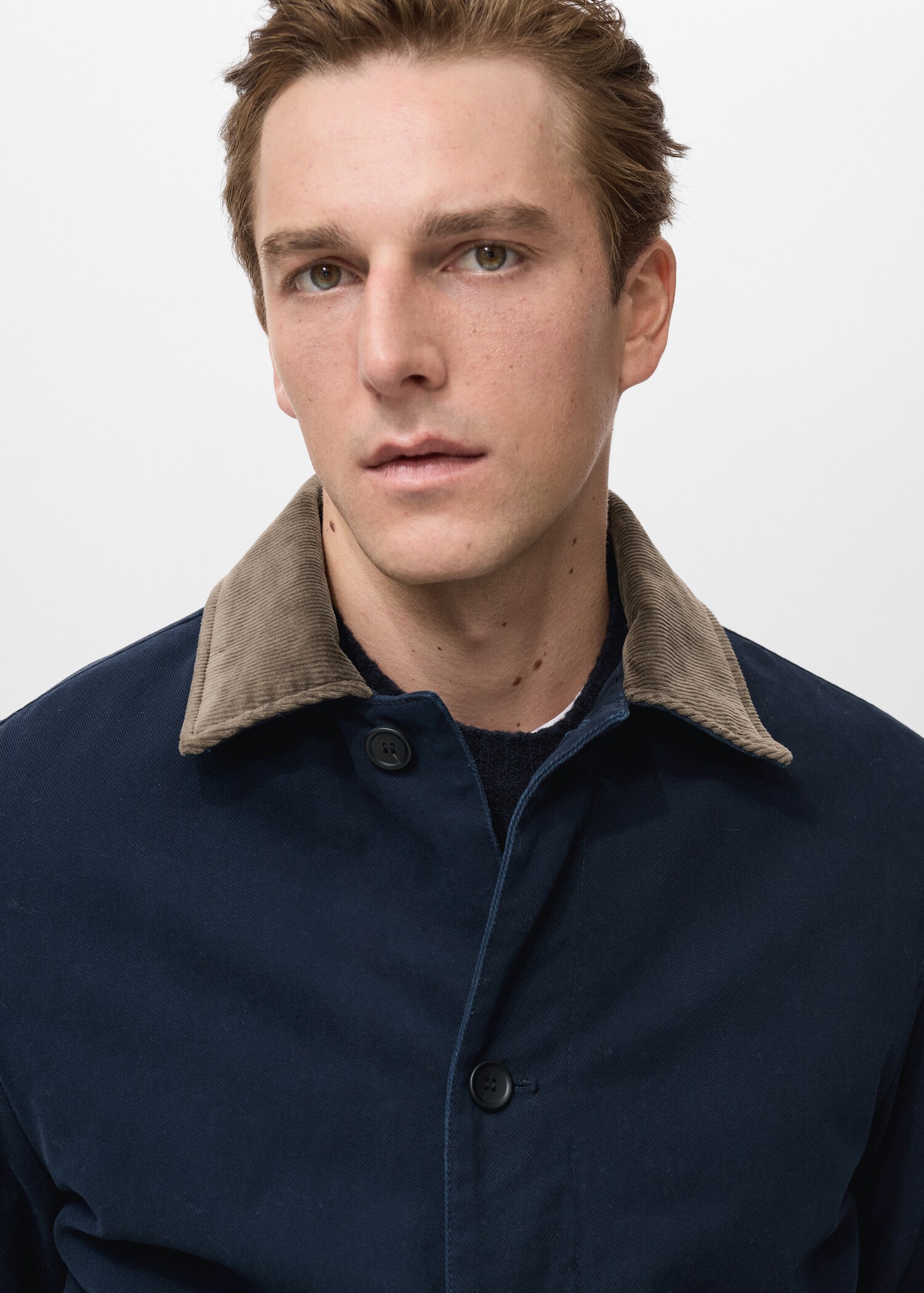 Quilted jacket with corduroy collar - Détail de l'article 1