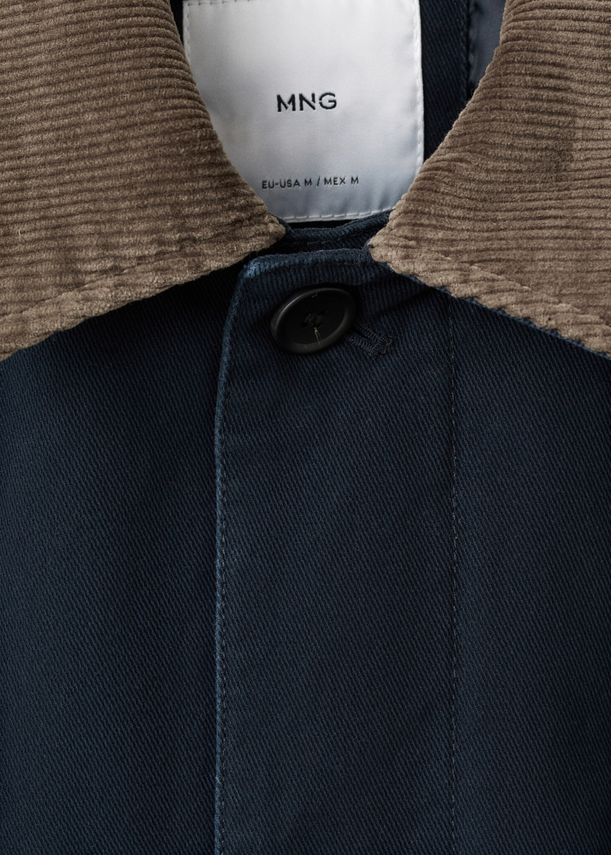 Chaqueta acolchada cuello pana - Detalle del artículo 8, Azul marino. Ref: 17027884-00.