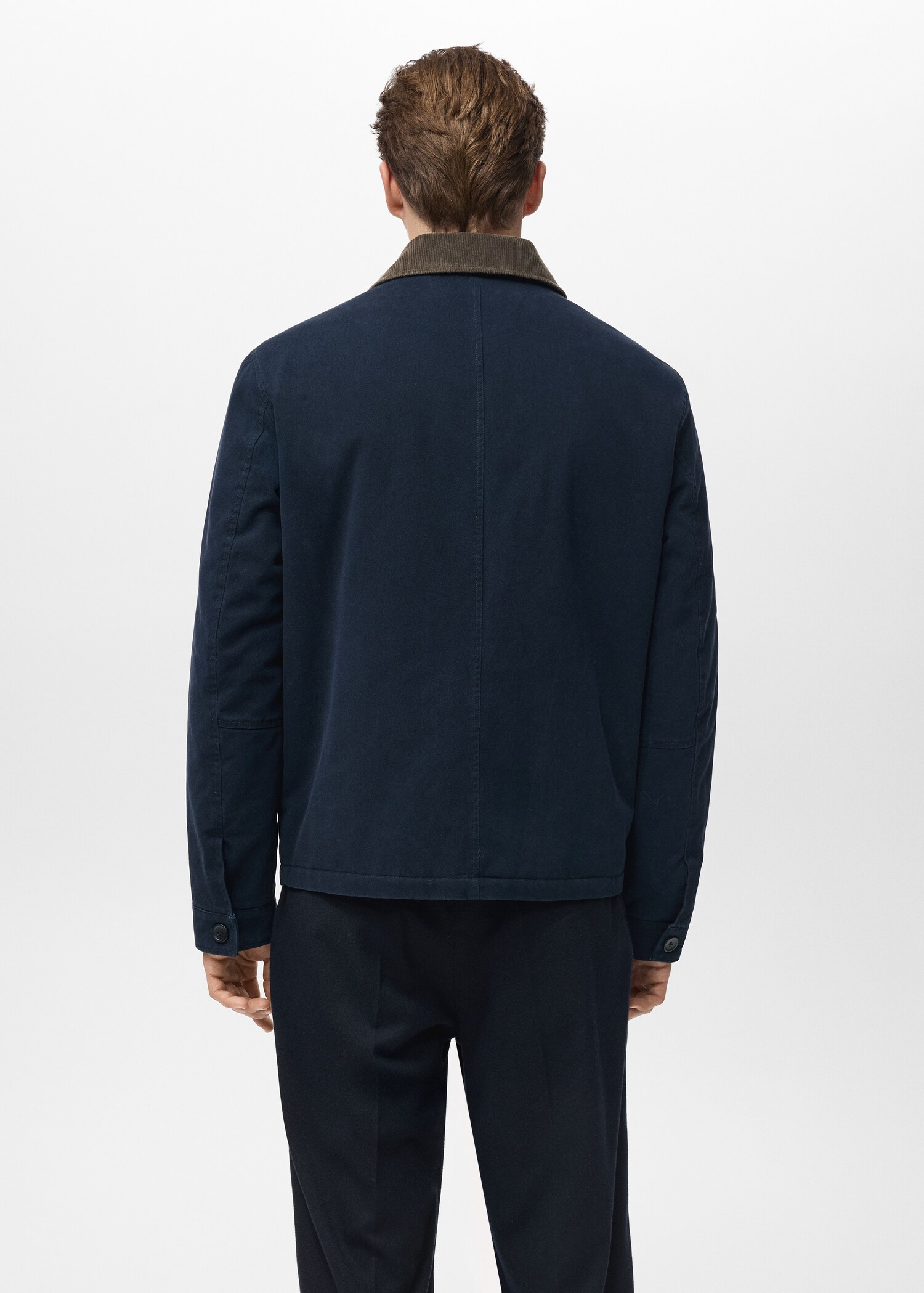 Quilted jacket with corduroy collar - Verso de l’article