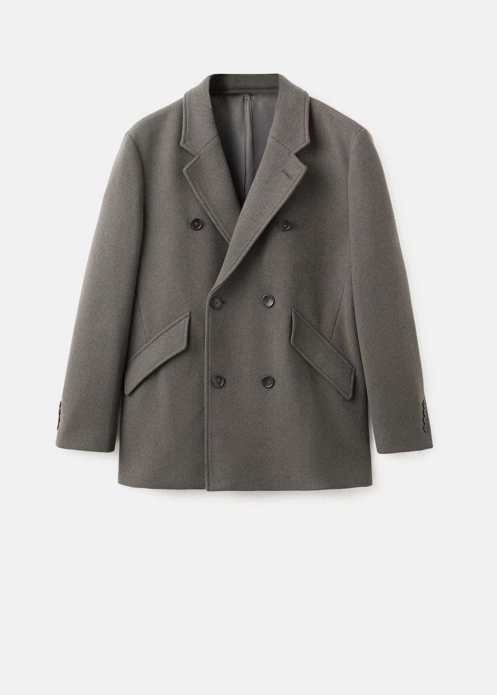 Double-breasted wool-blend coat