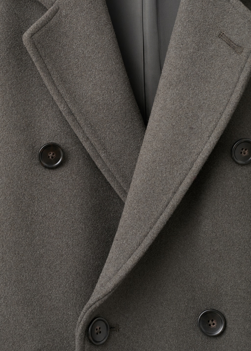 Double-breasted wool-blend coat