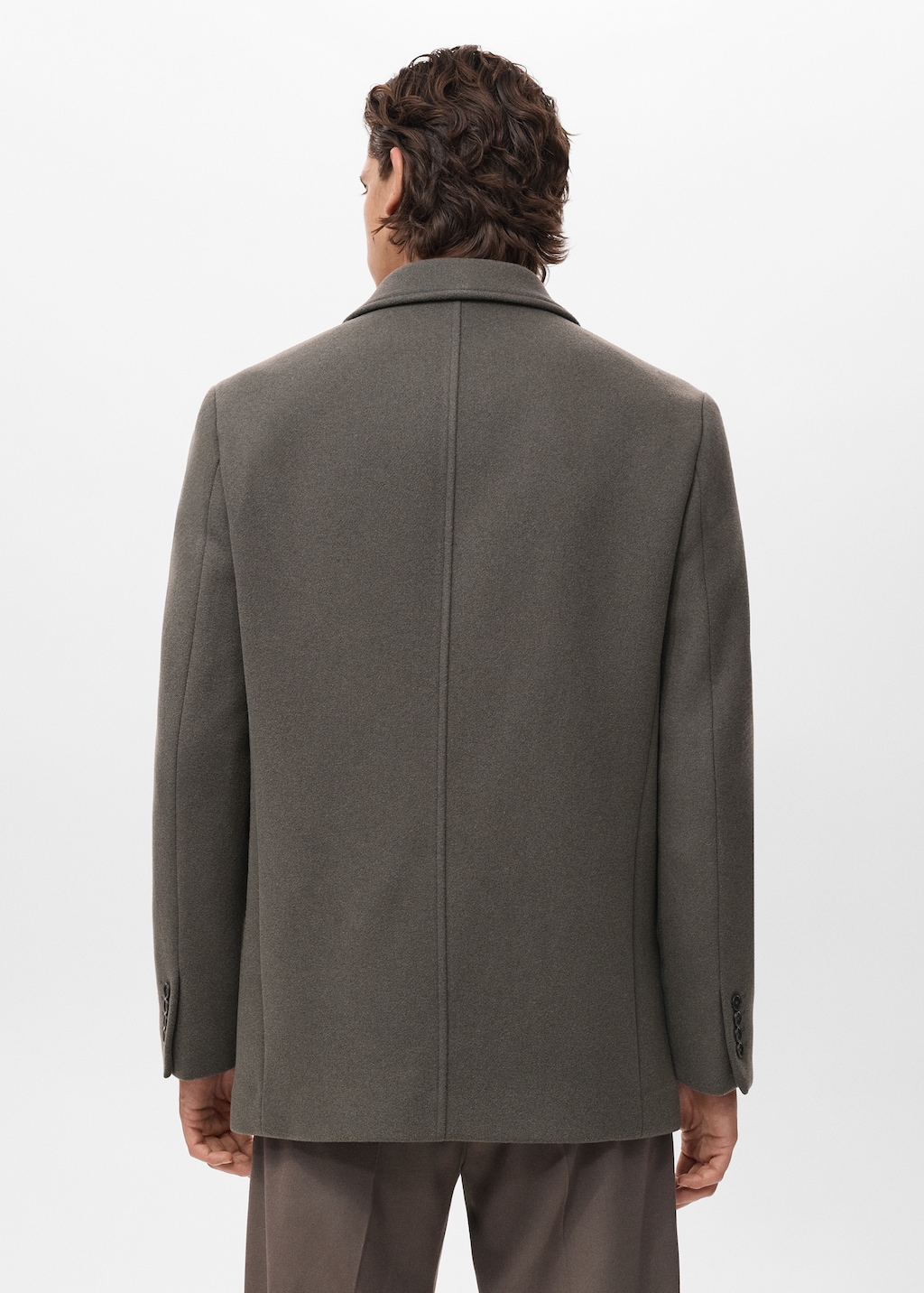 Double-breasted wool-blend coat