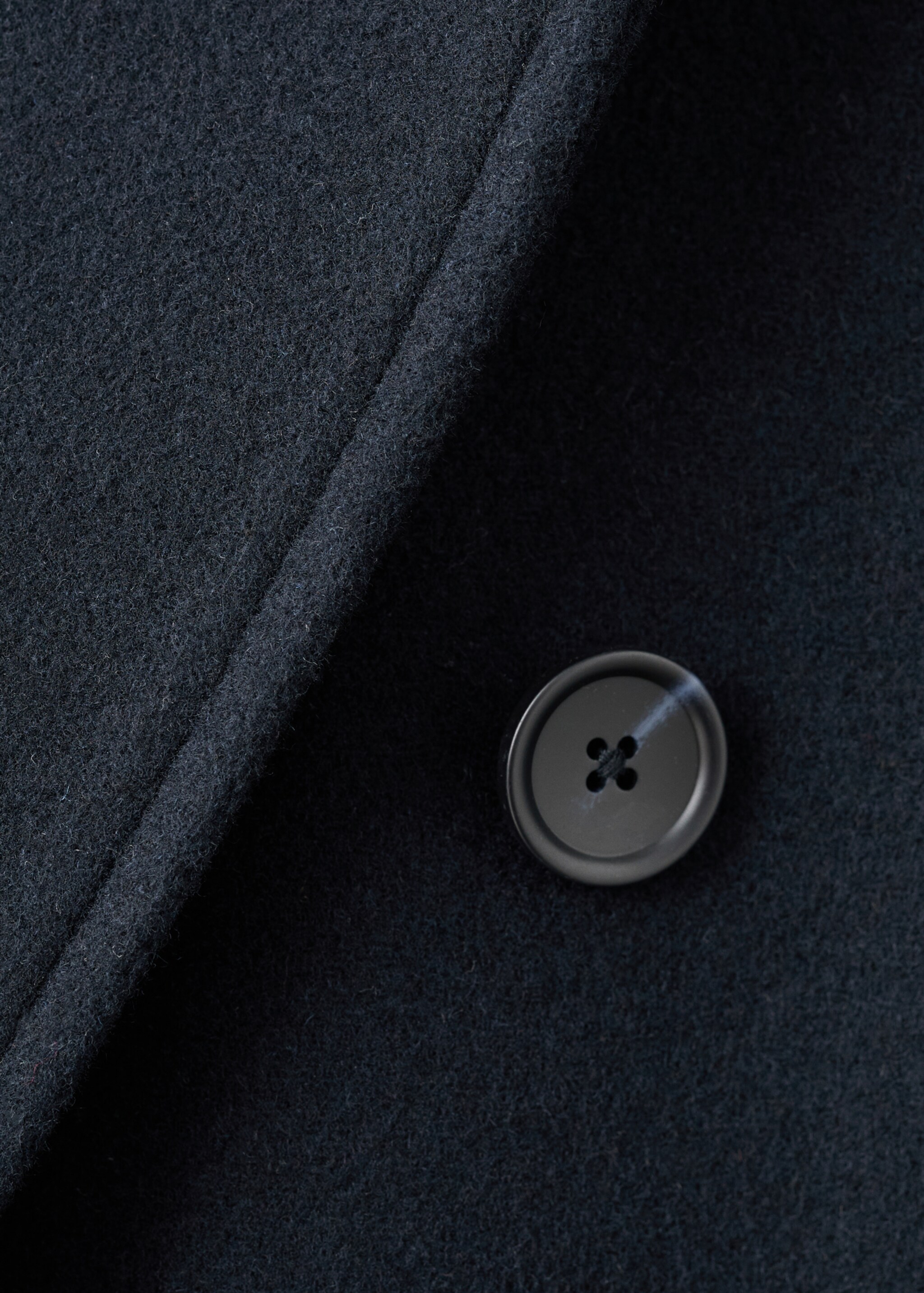 Double-breasted wool-blend coat - Details of the article 8, Navy. Ref: 17027886-00.