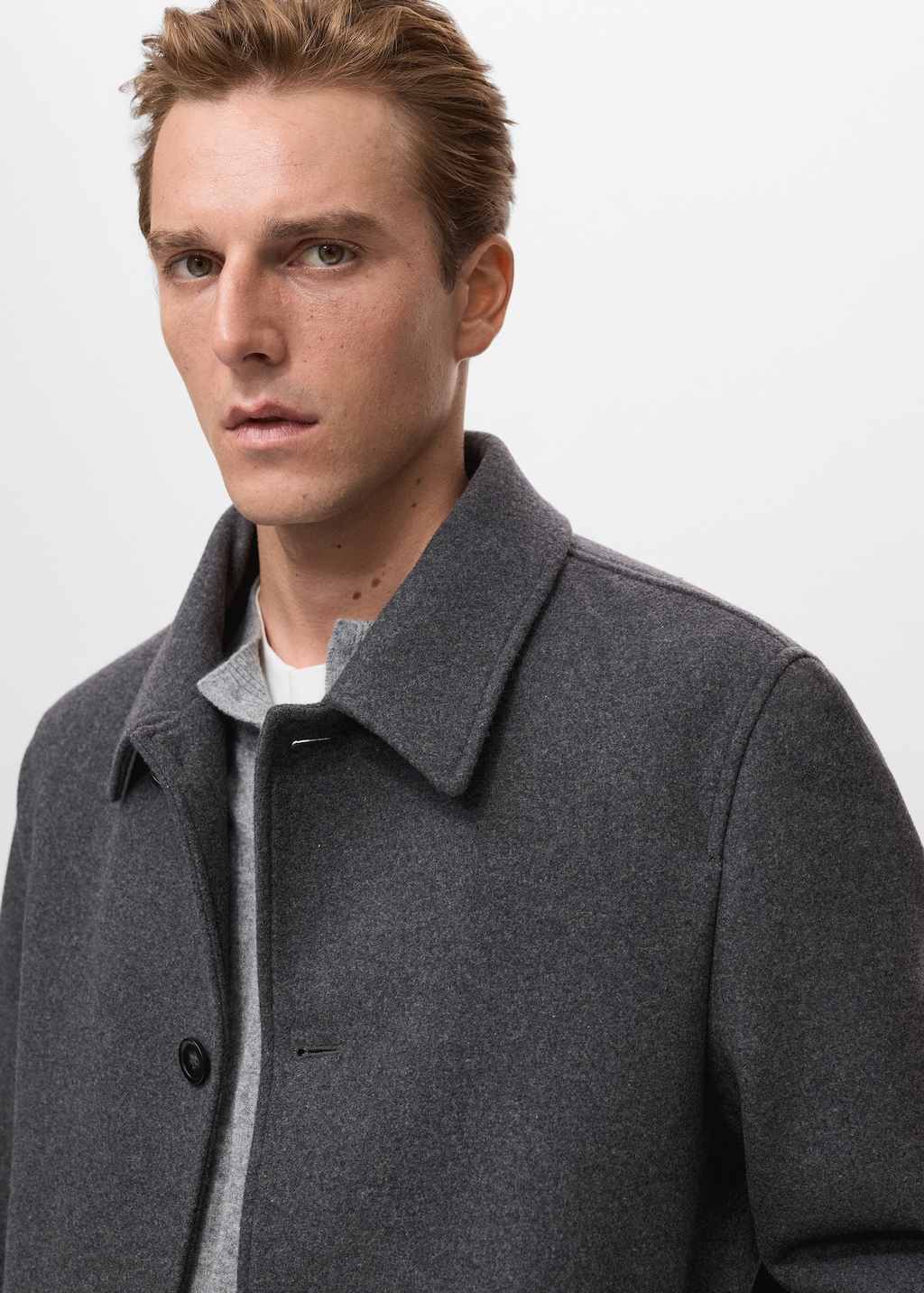 Detachable hood wool coat