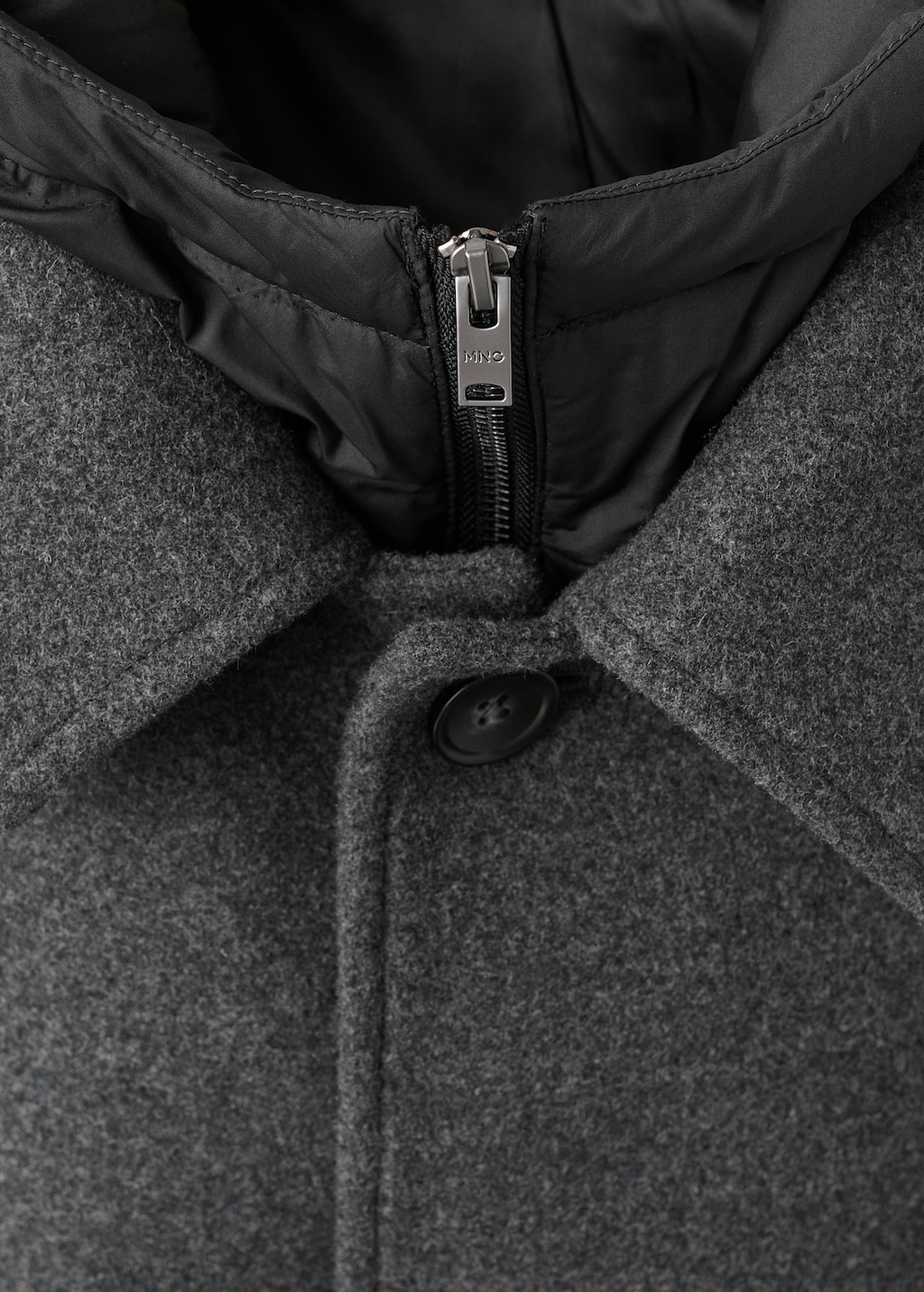 Detachable hood wool coat