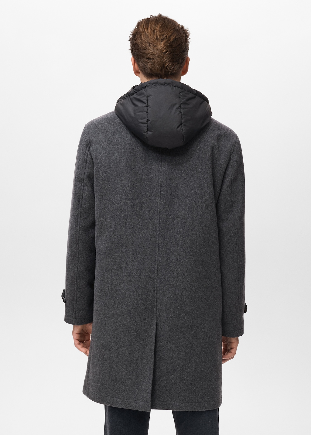 Detachable hood wool coat