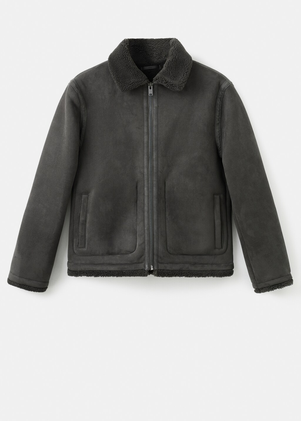 Double face jacket with sheepskin details