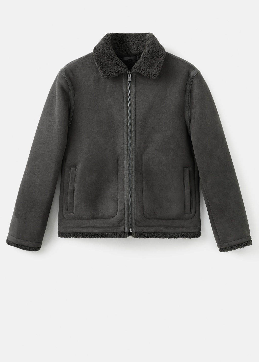 Double face jacket with sheepskin details