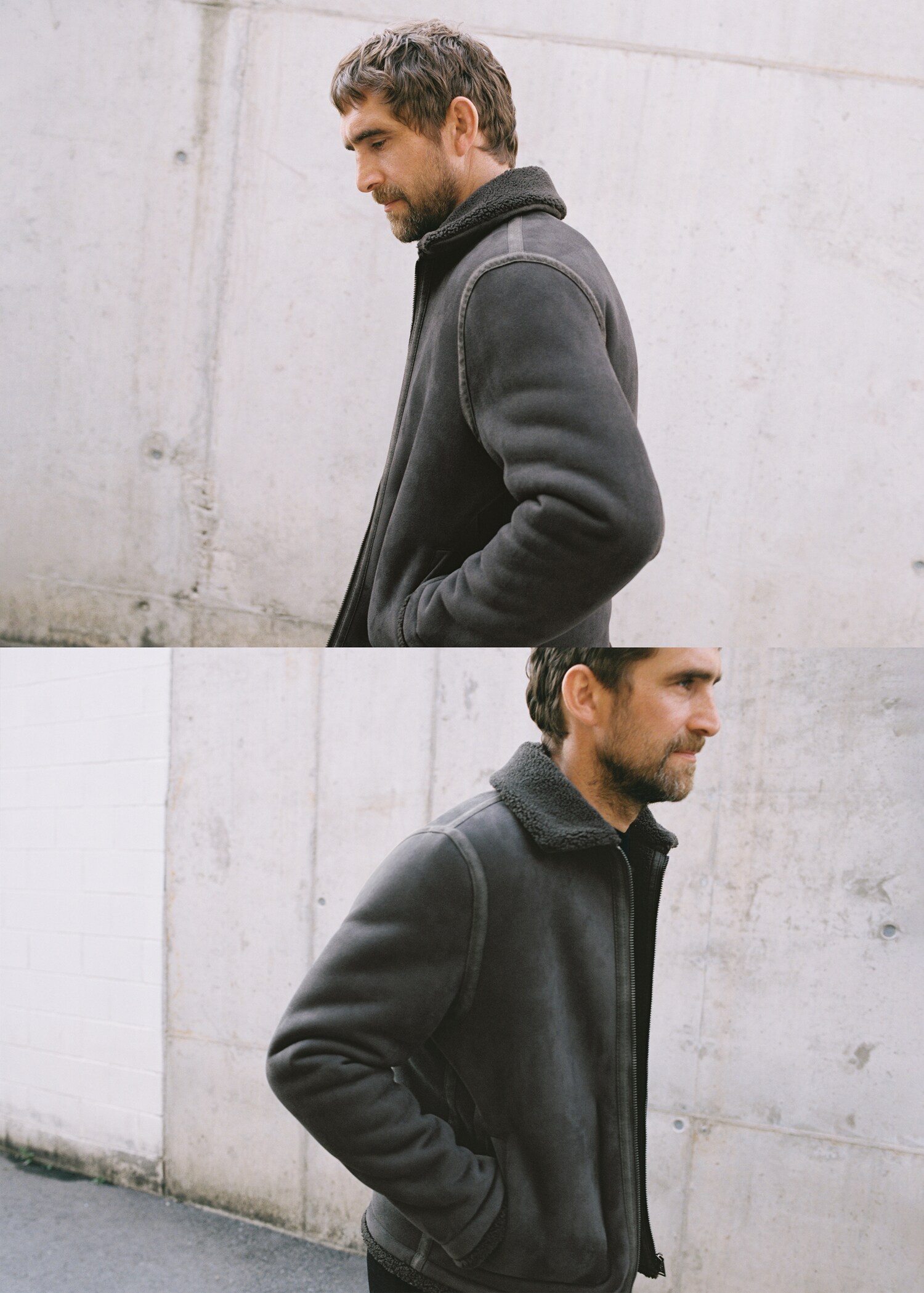 Double face jacket with sheepskin details - Details of the article 3