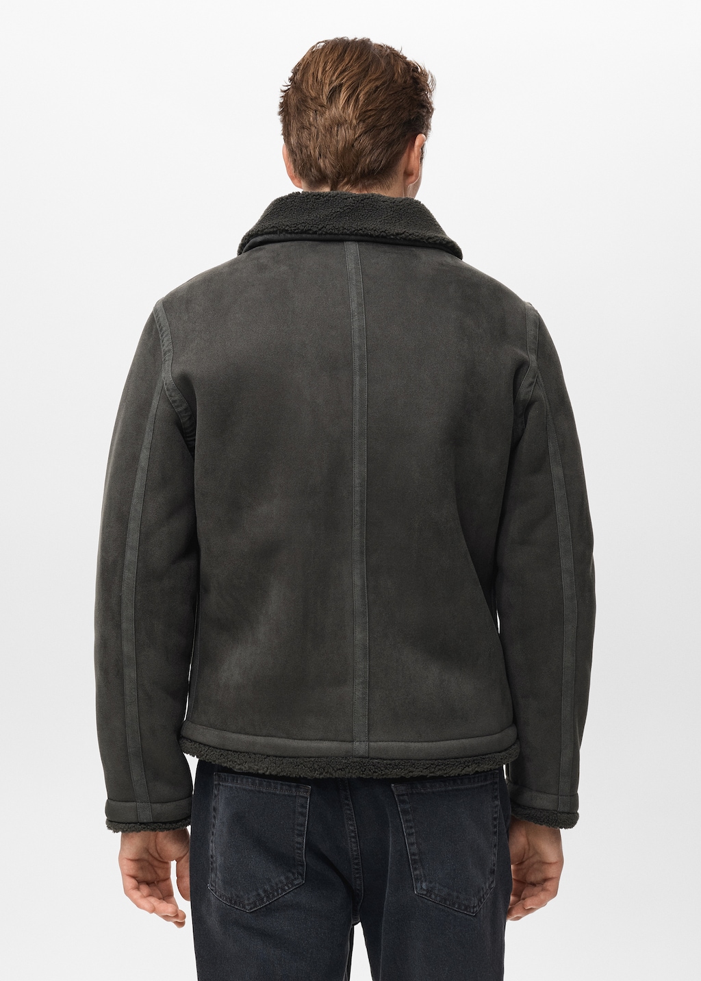 Double face jacket with sheepskin details