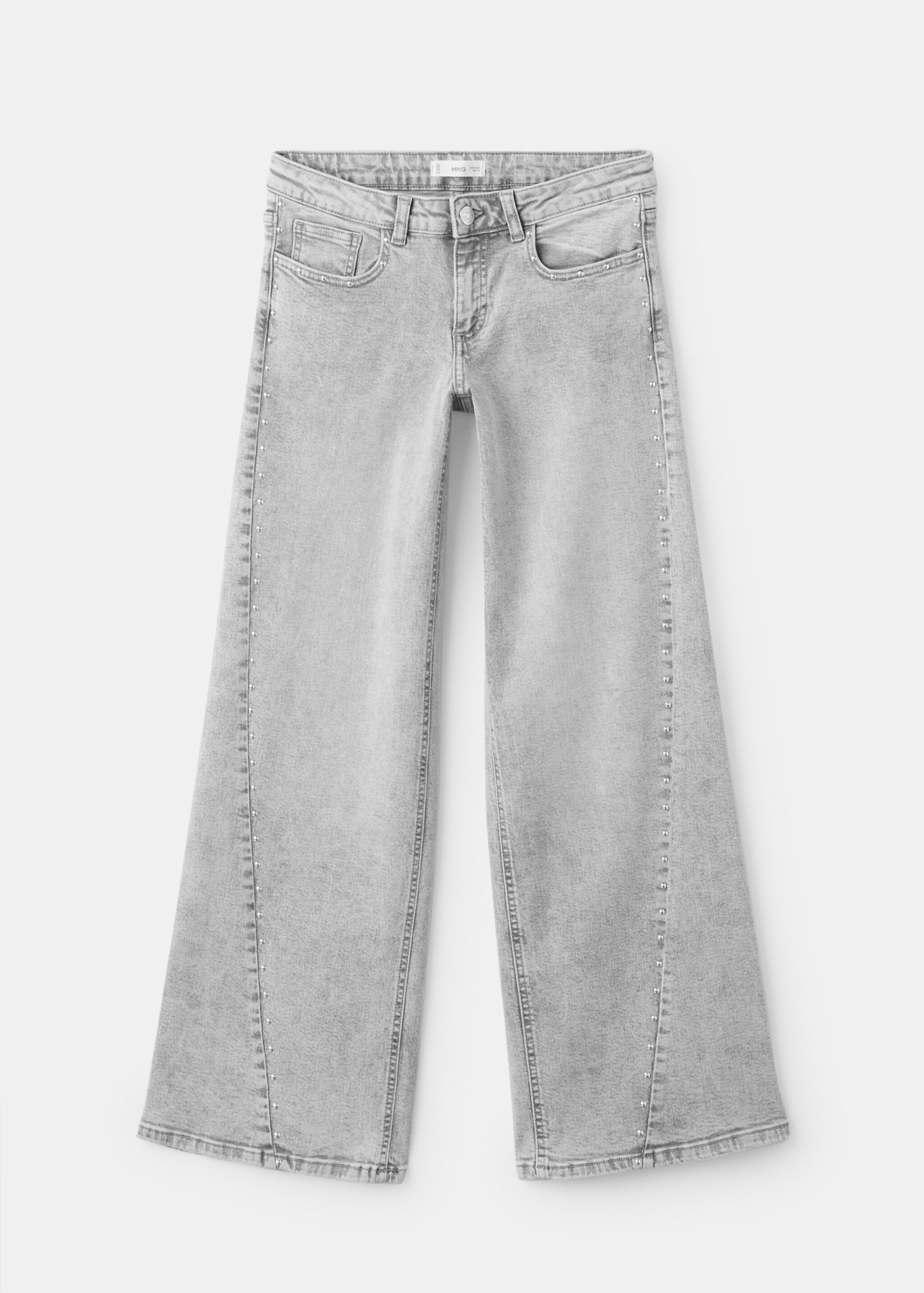 Jean wideleg clouté - Article sans modèle, Gris clair denim. Ref: 17027893-00.