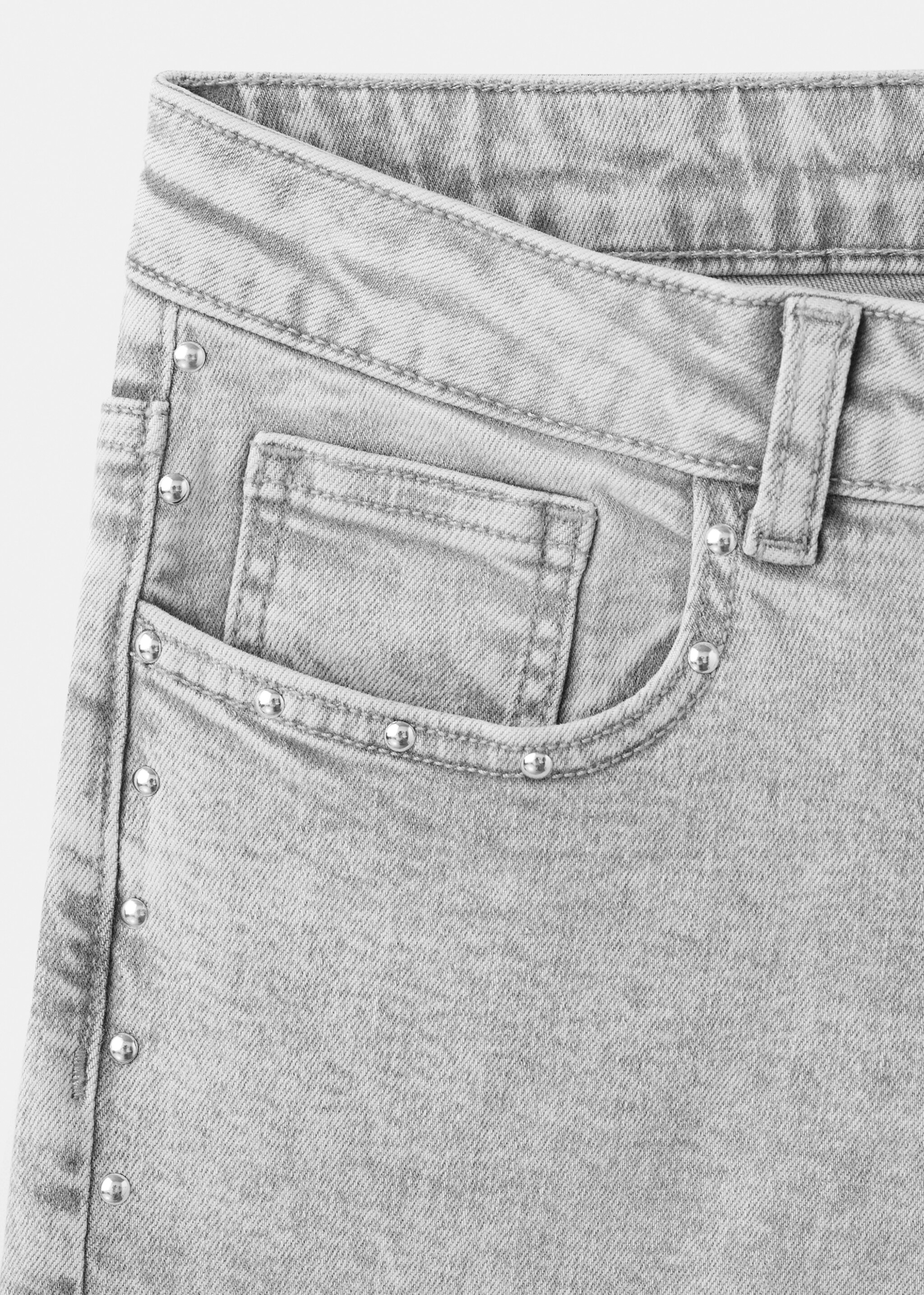 Jean wideleg clouté - Détail de l'article 8, Gris clair denim. Ref: 17027893-00.