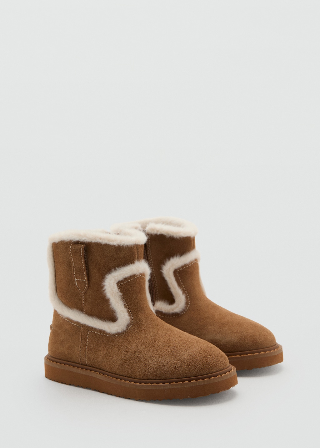 Fur-effect suede ankle boots