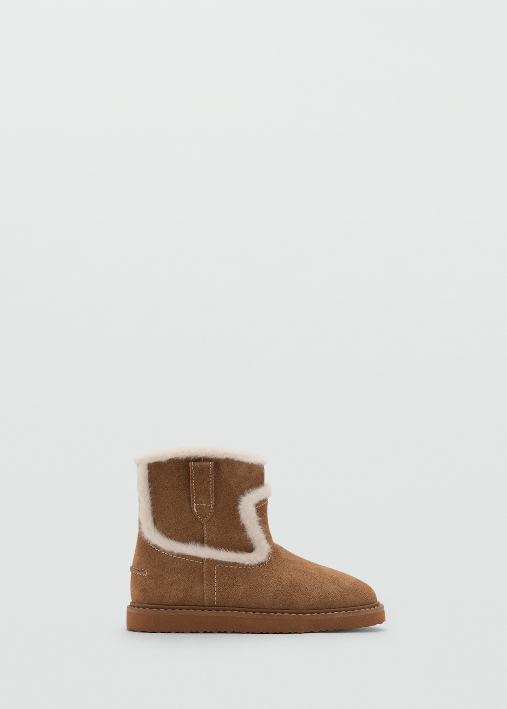Fur-effect suede ankle boots