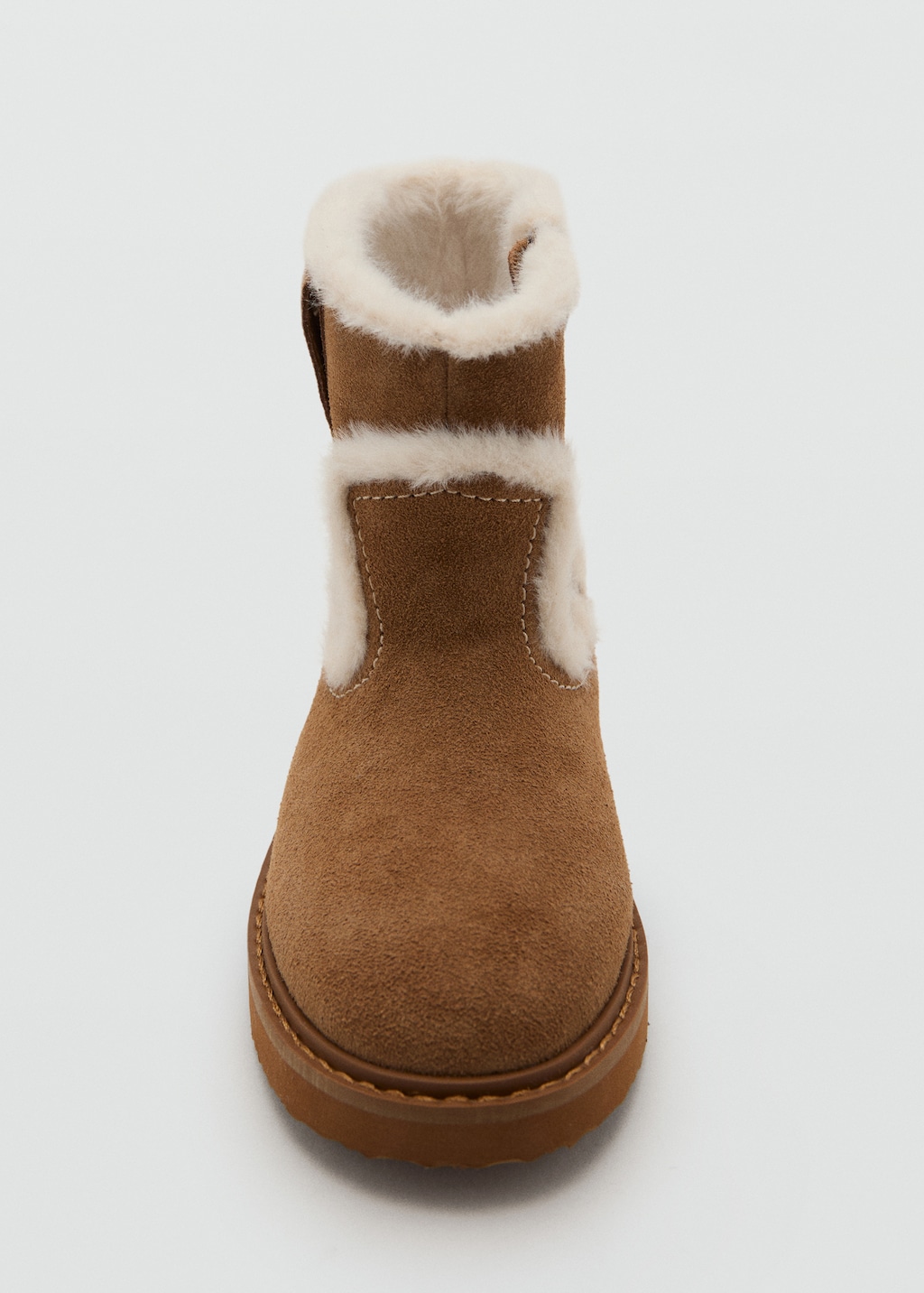 Fur-effect suede ankle boots