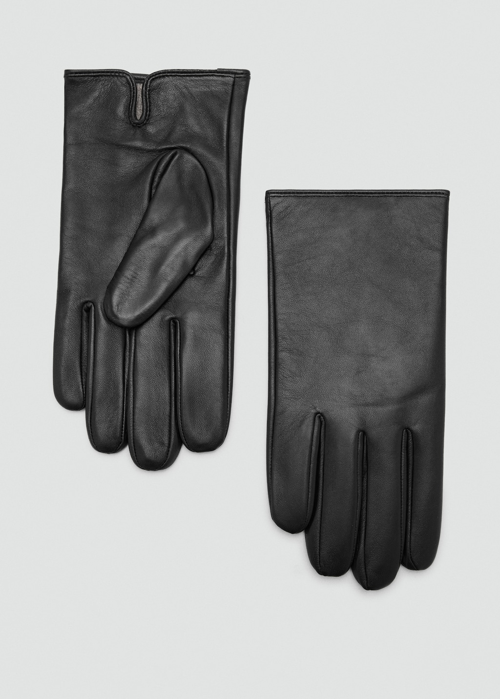 100% leather gloves with stitching detail