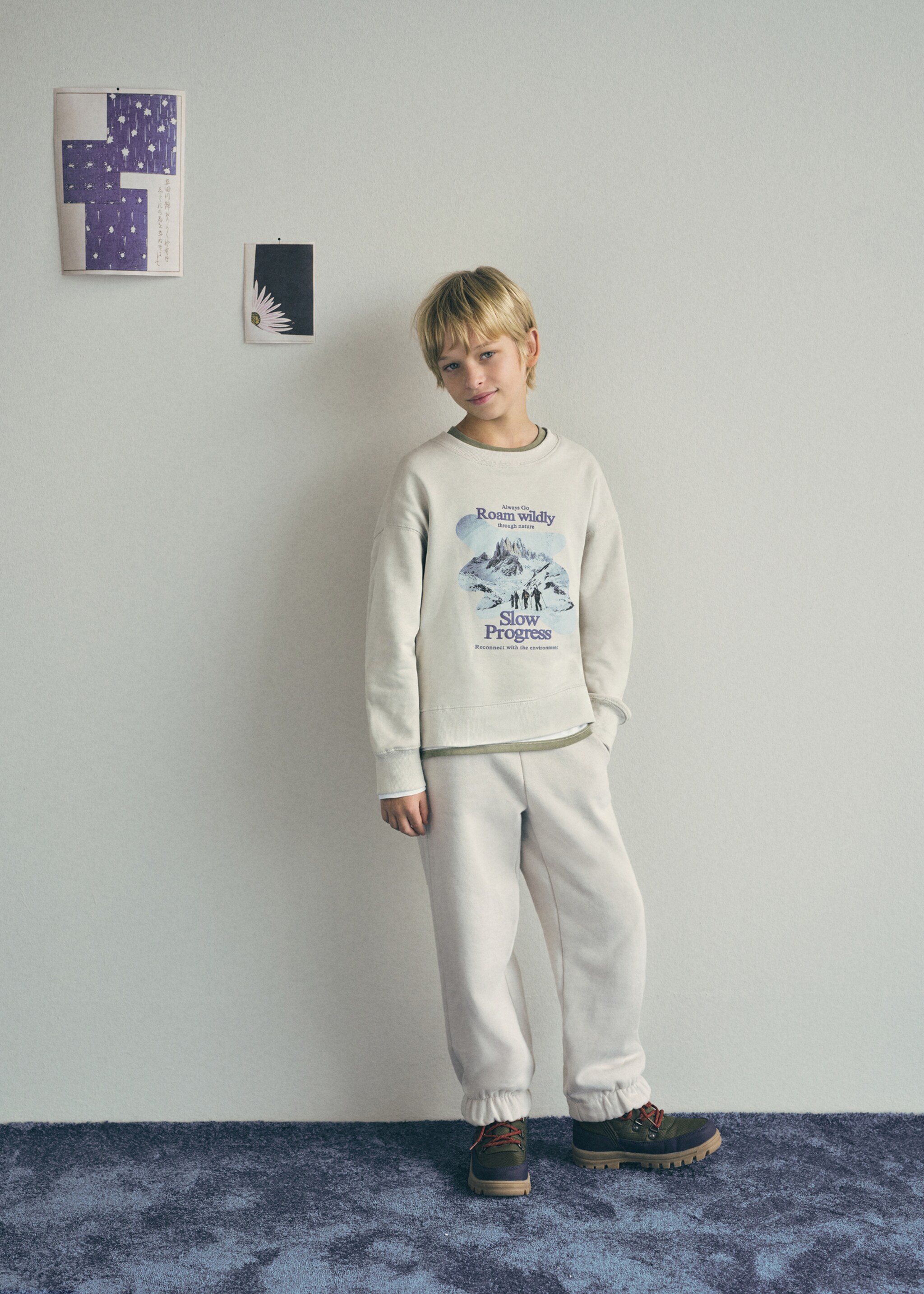 Cotton drawstring joggers - Details of the article 5, Ice Grey. Ref: 17027900-00.