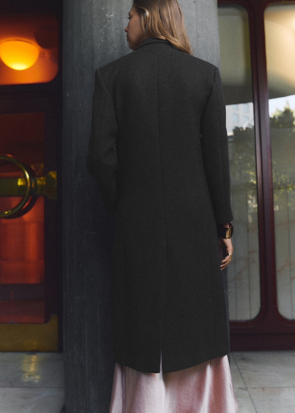 Long double-breasted coat