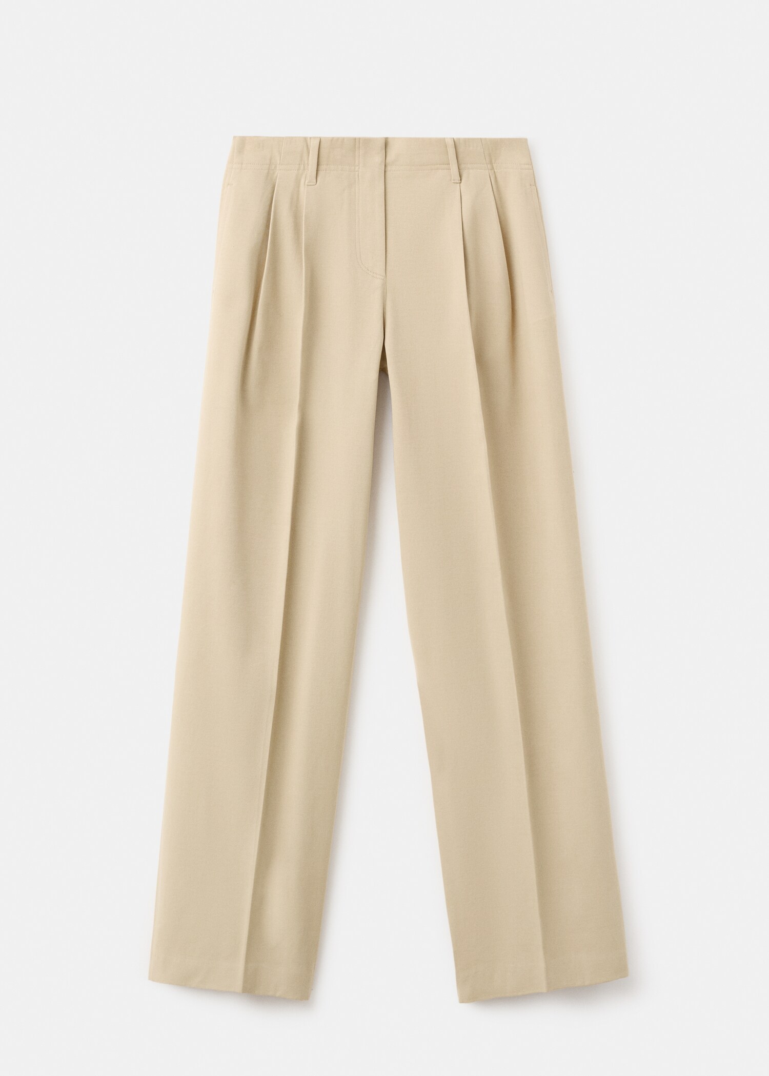 Straight-leg pleated denim trousers - Article without model