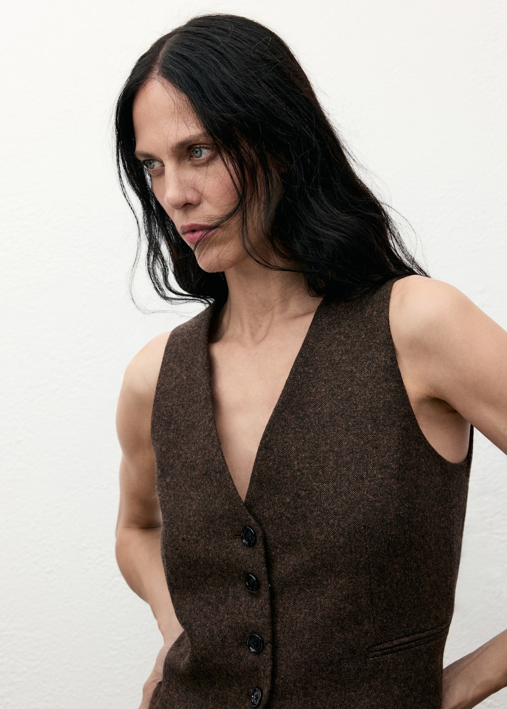 Speckled wool waistcoat