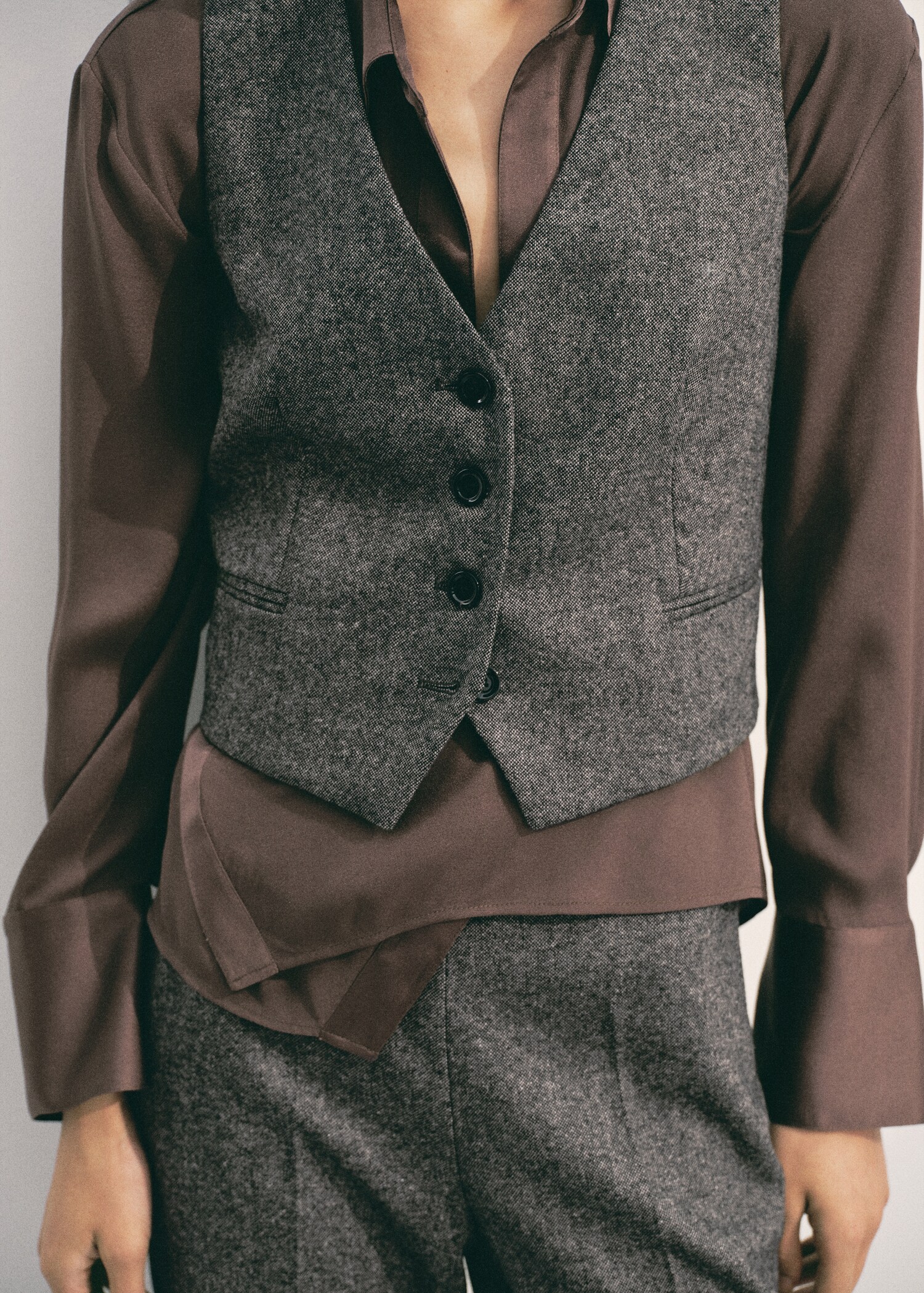 Speckled wool waistcoat - Medium plane