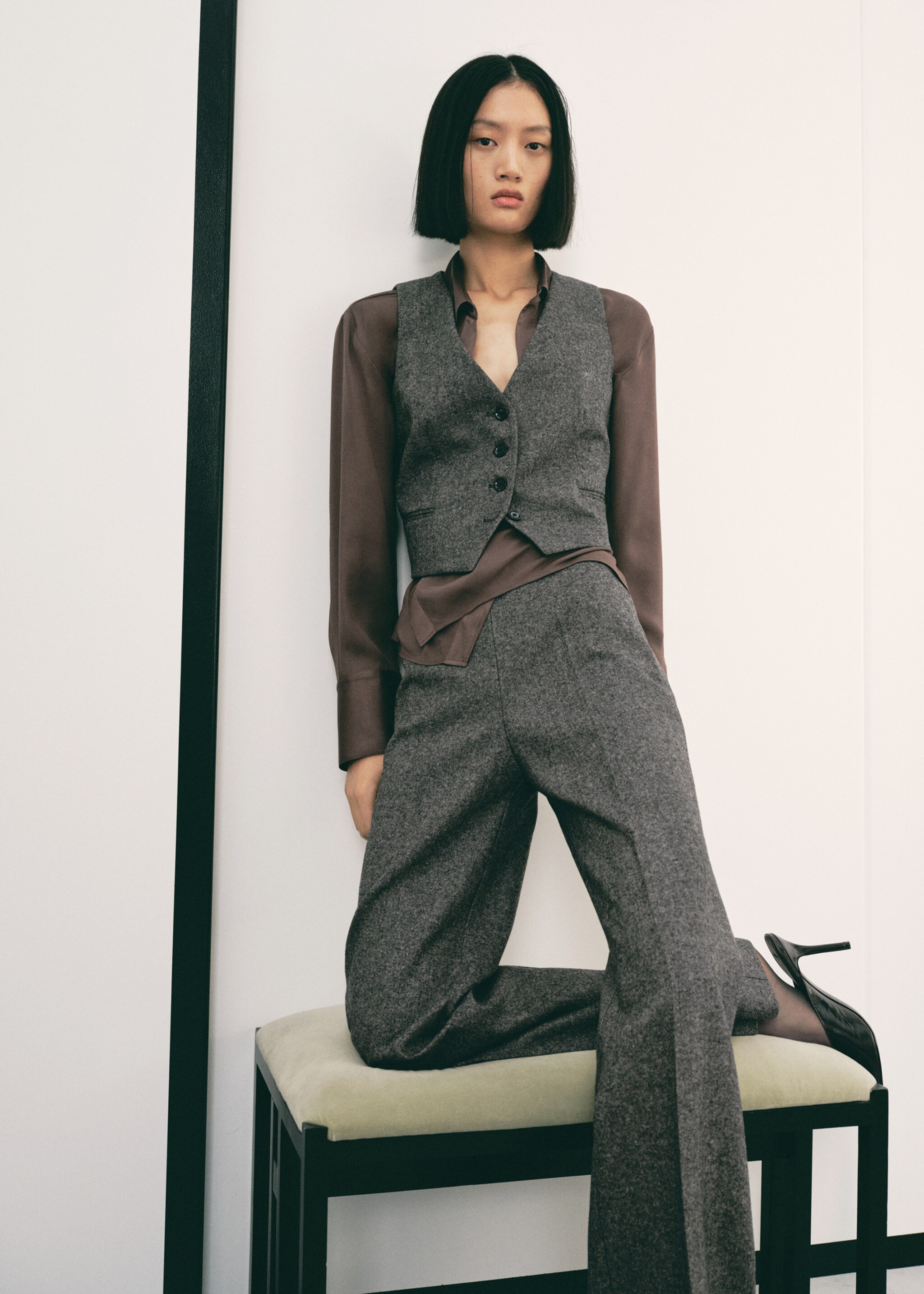Waistcoat piper - Details of the article 1, Grey. Ref: 17027913-00.